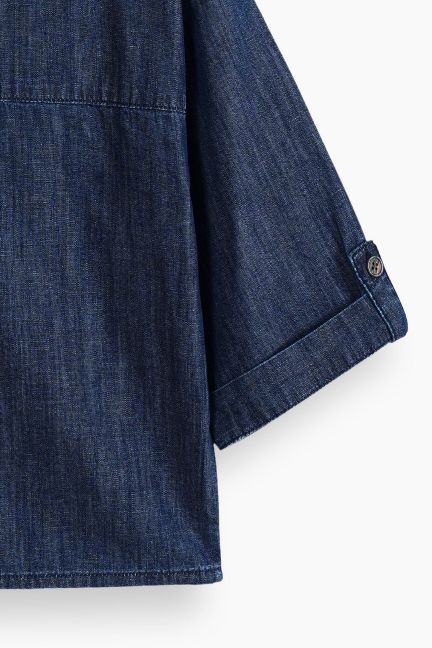 Relaxed Drape Denim Shirt Dark Blue