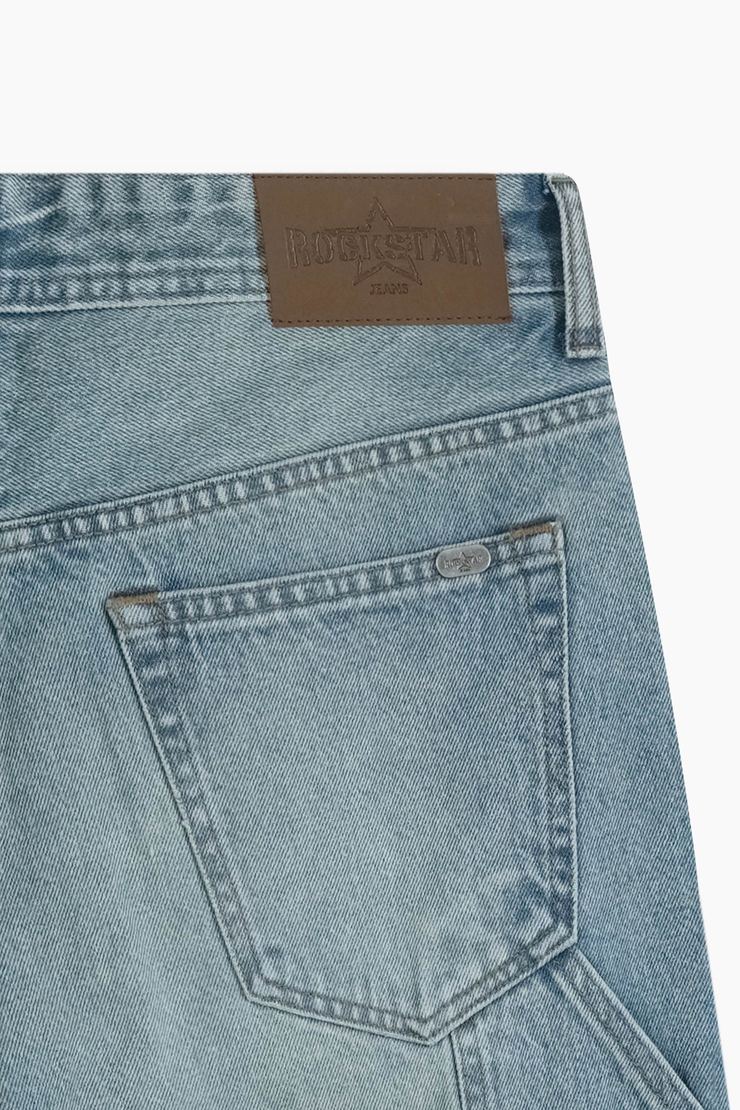 Baggy Denim Carpenter Shorts Light Blue