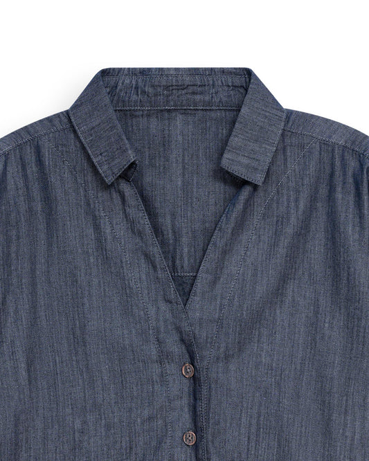 Relaxed Drape Denim Shirt Grey
