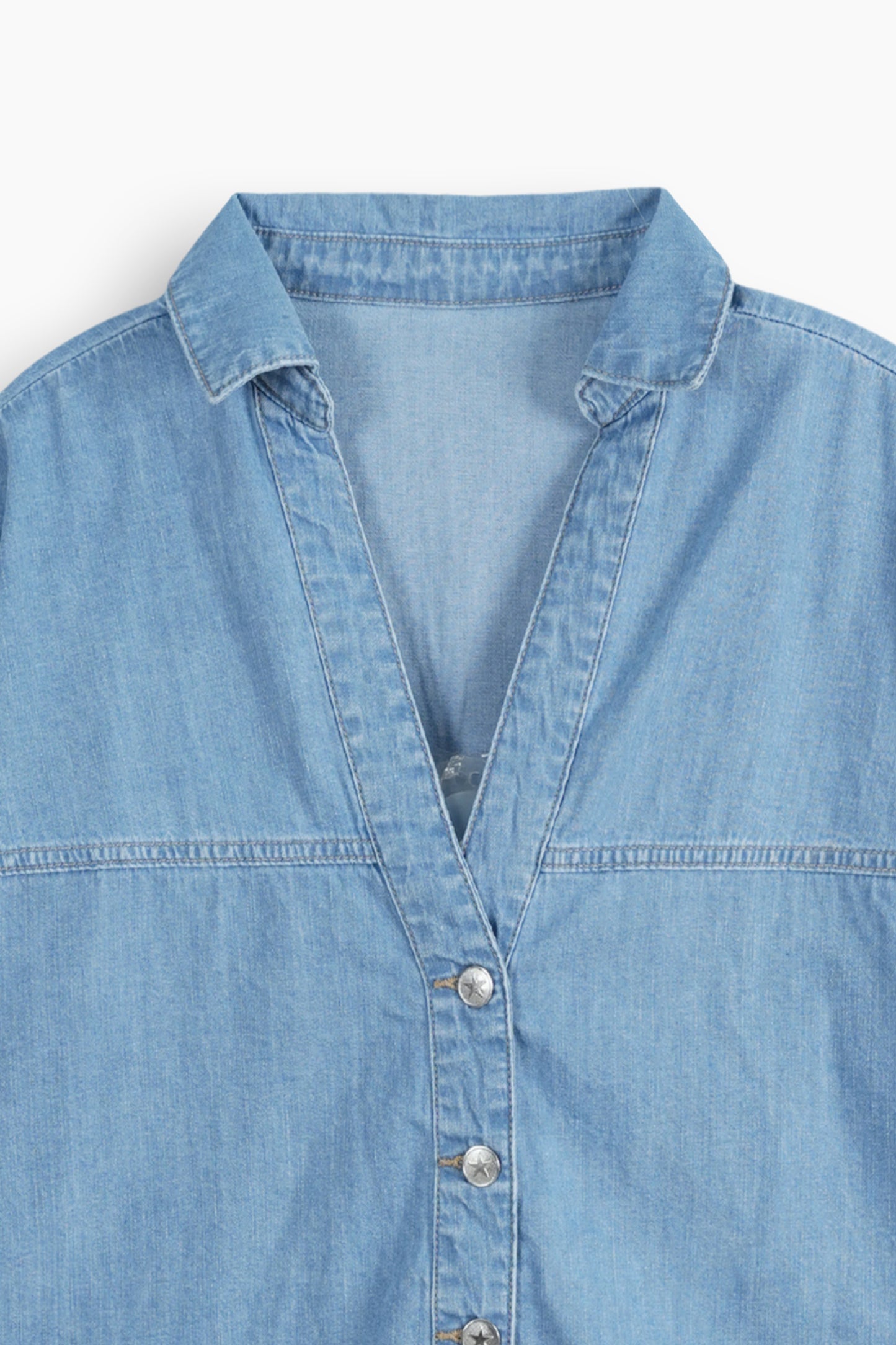 Wide Sleeve Denim Shirt