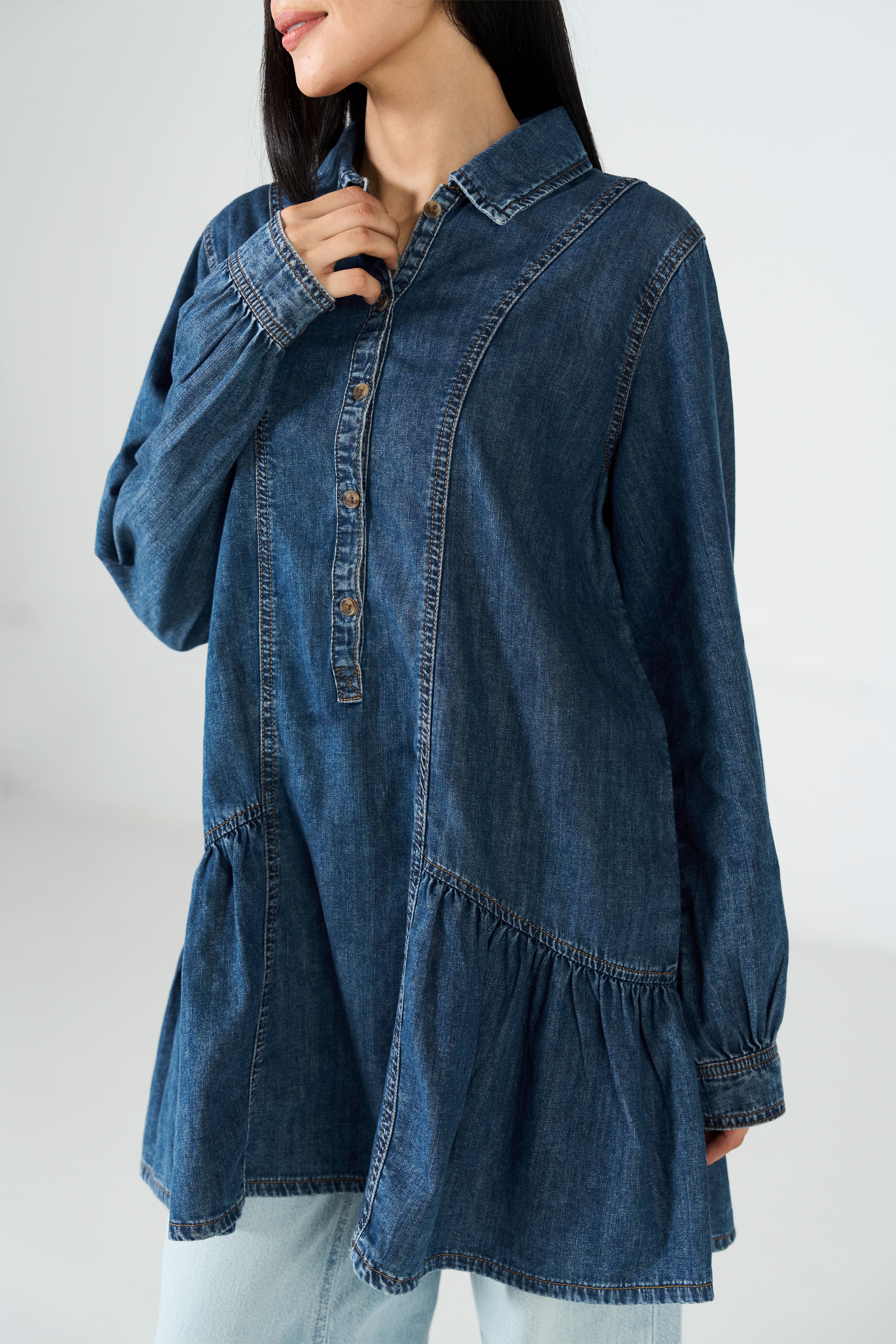 Backstage Denim Short Dress
