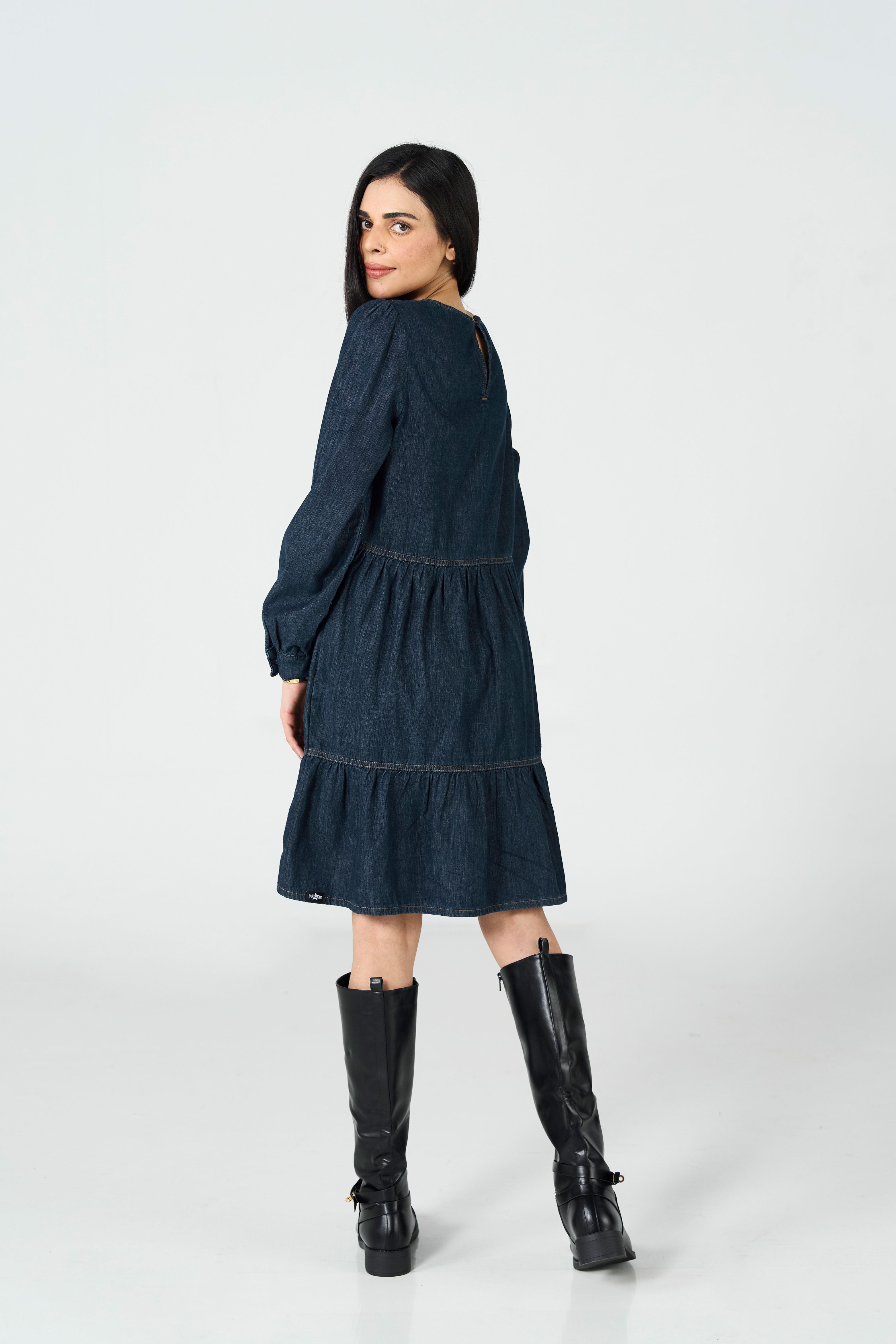 Limited Denim Dress Dark Wash