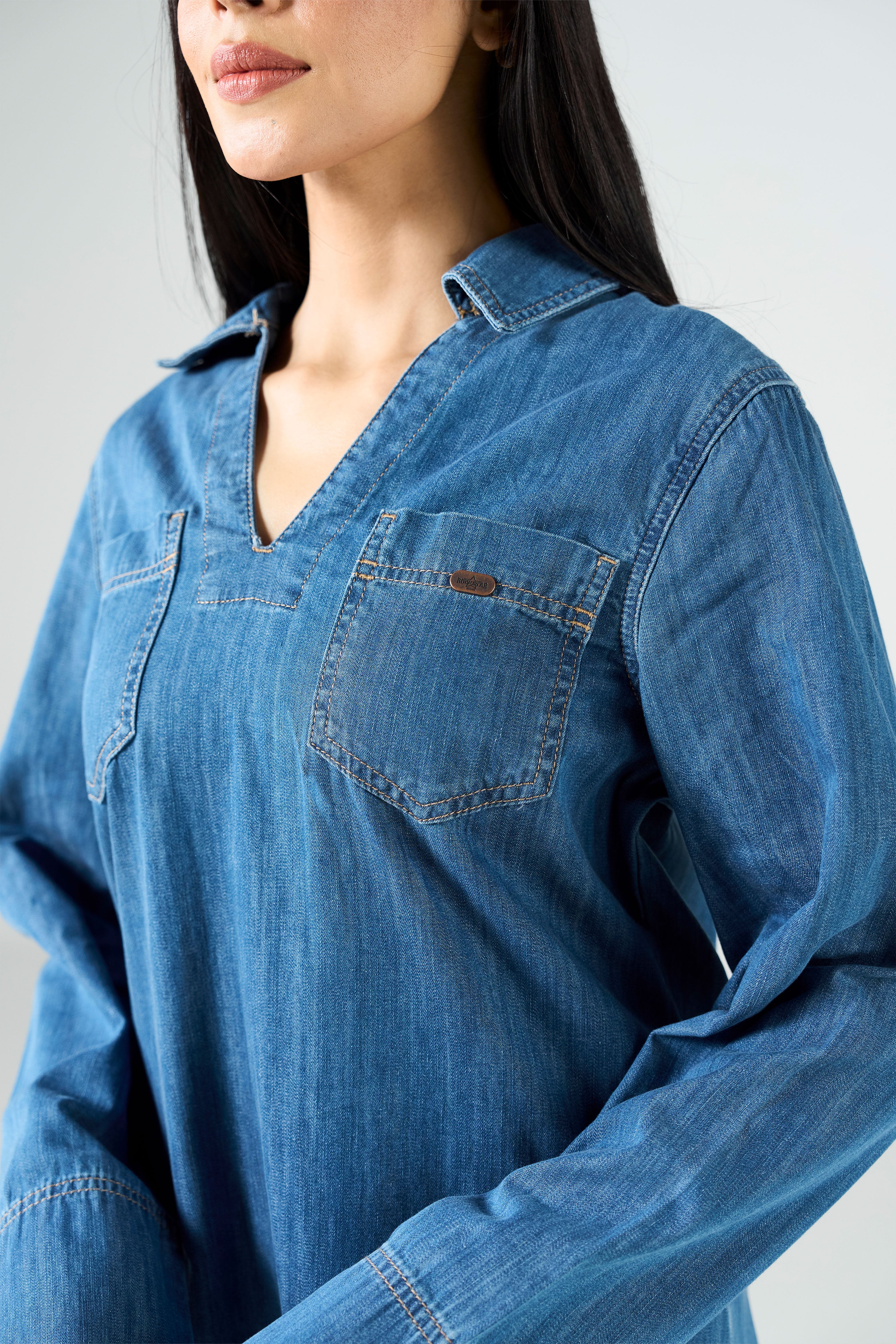 Blue Cropped Dress