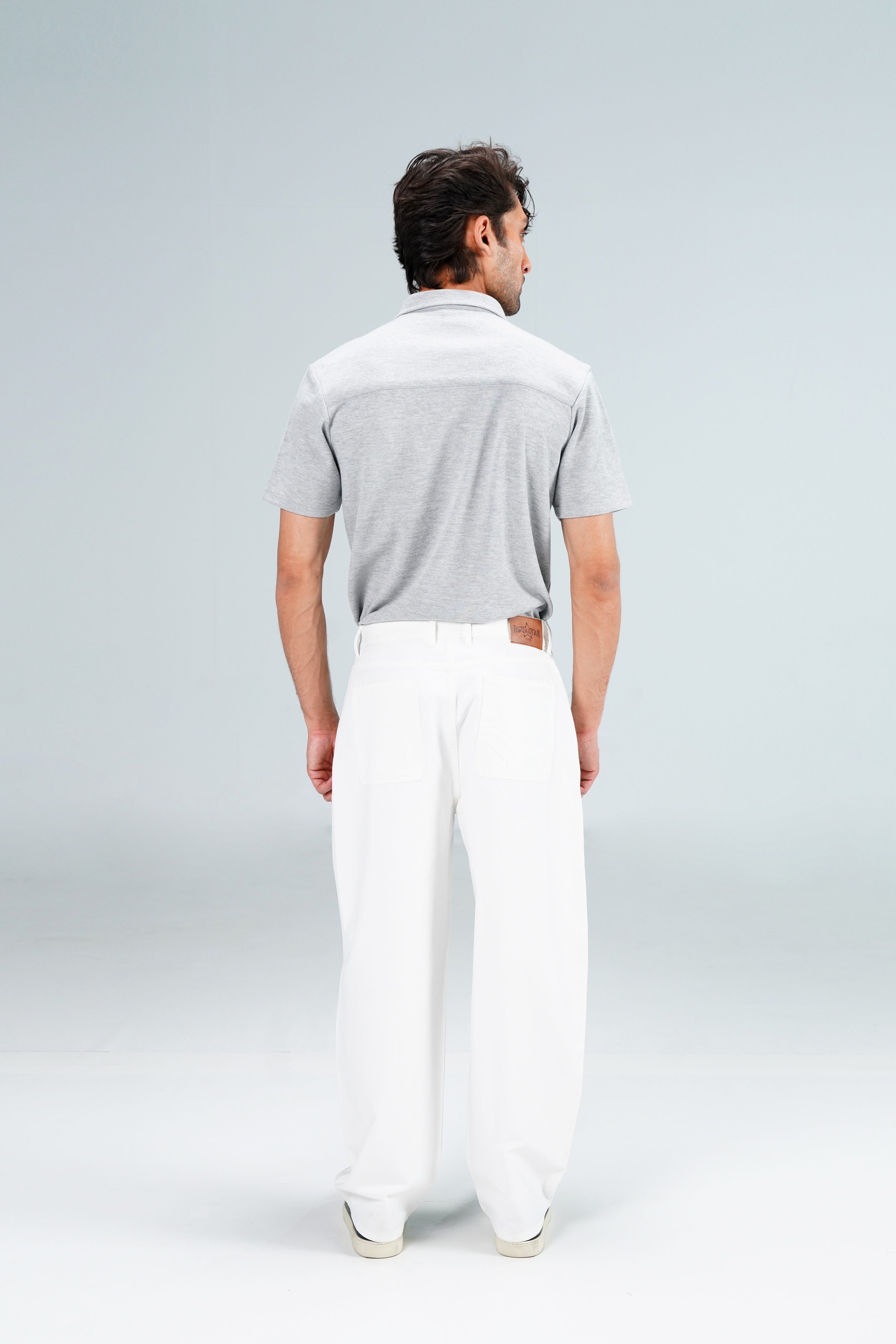 Bamboo Baloon Fit White Pants