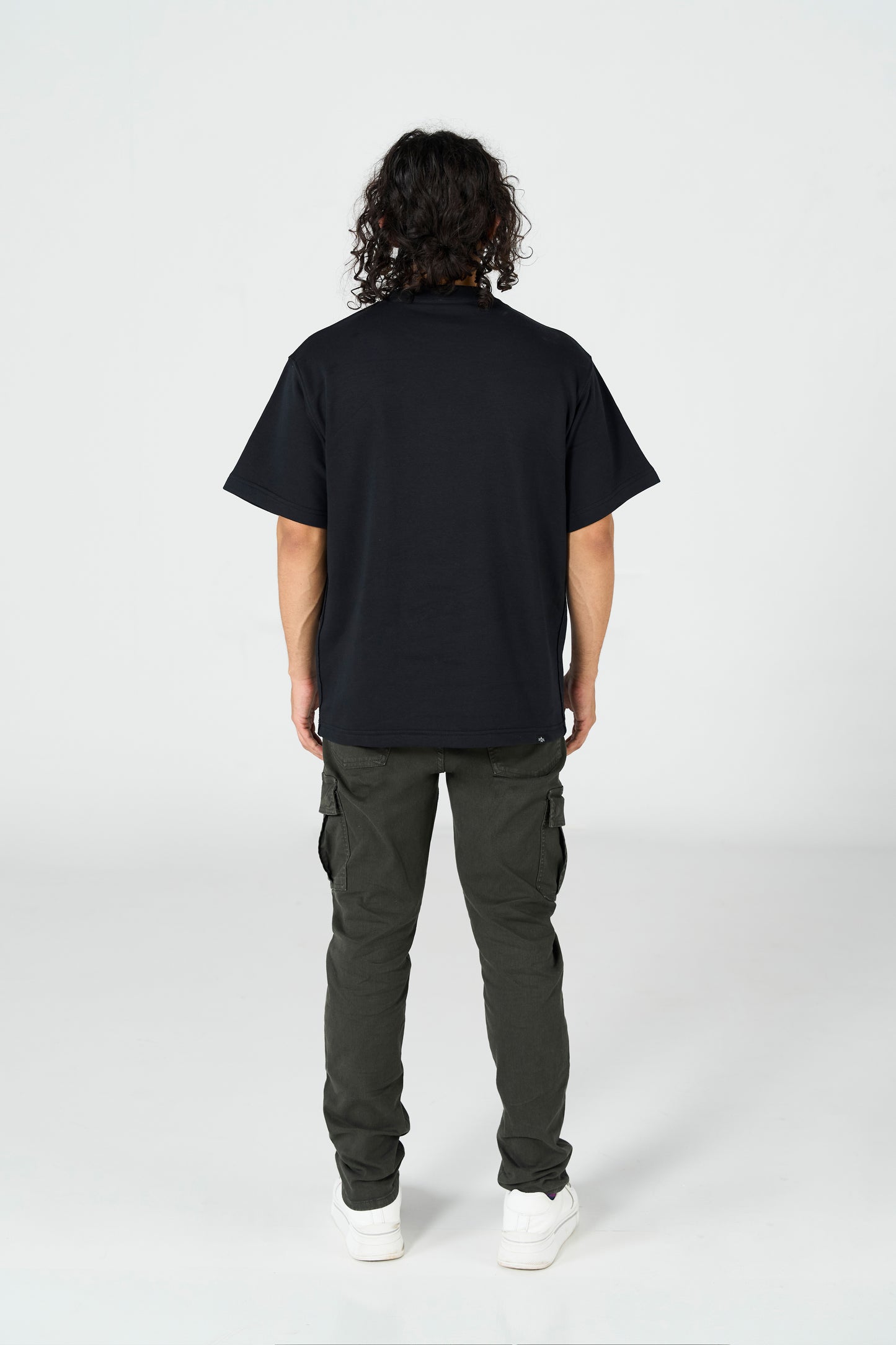 Oversized Black T-Shirt With Red Embroidery Patch shop at Rockstar Jeans