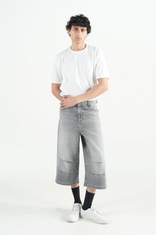 Pleated Grey Jorts