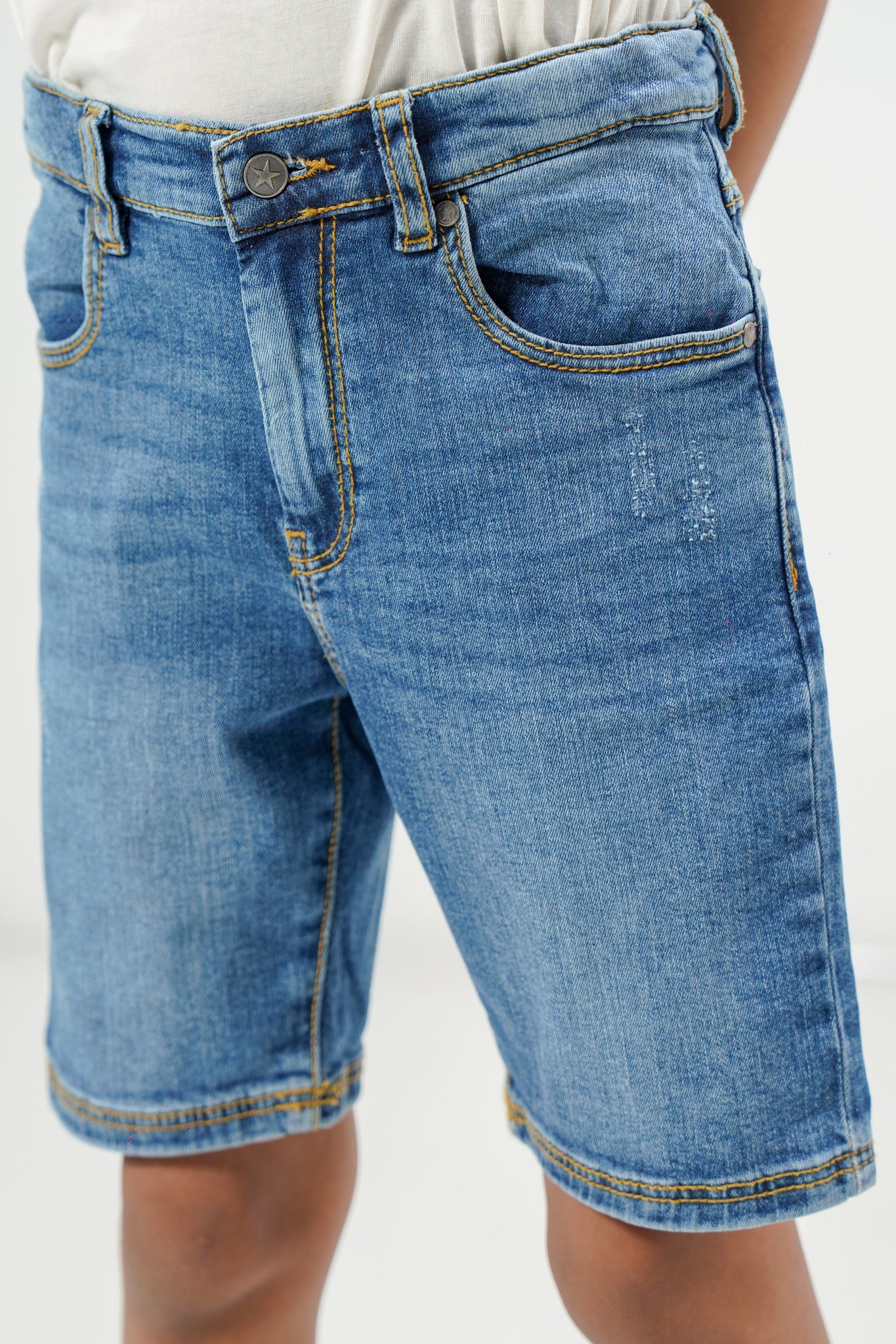 Ultra Light Blue Denim Shorts
