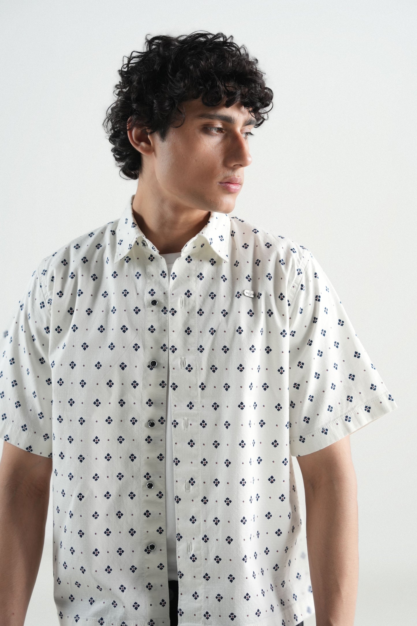 Hawaiian White Printed Shirt