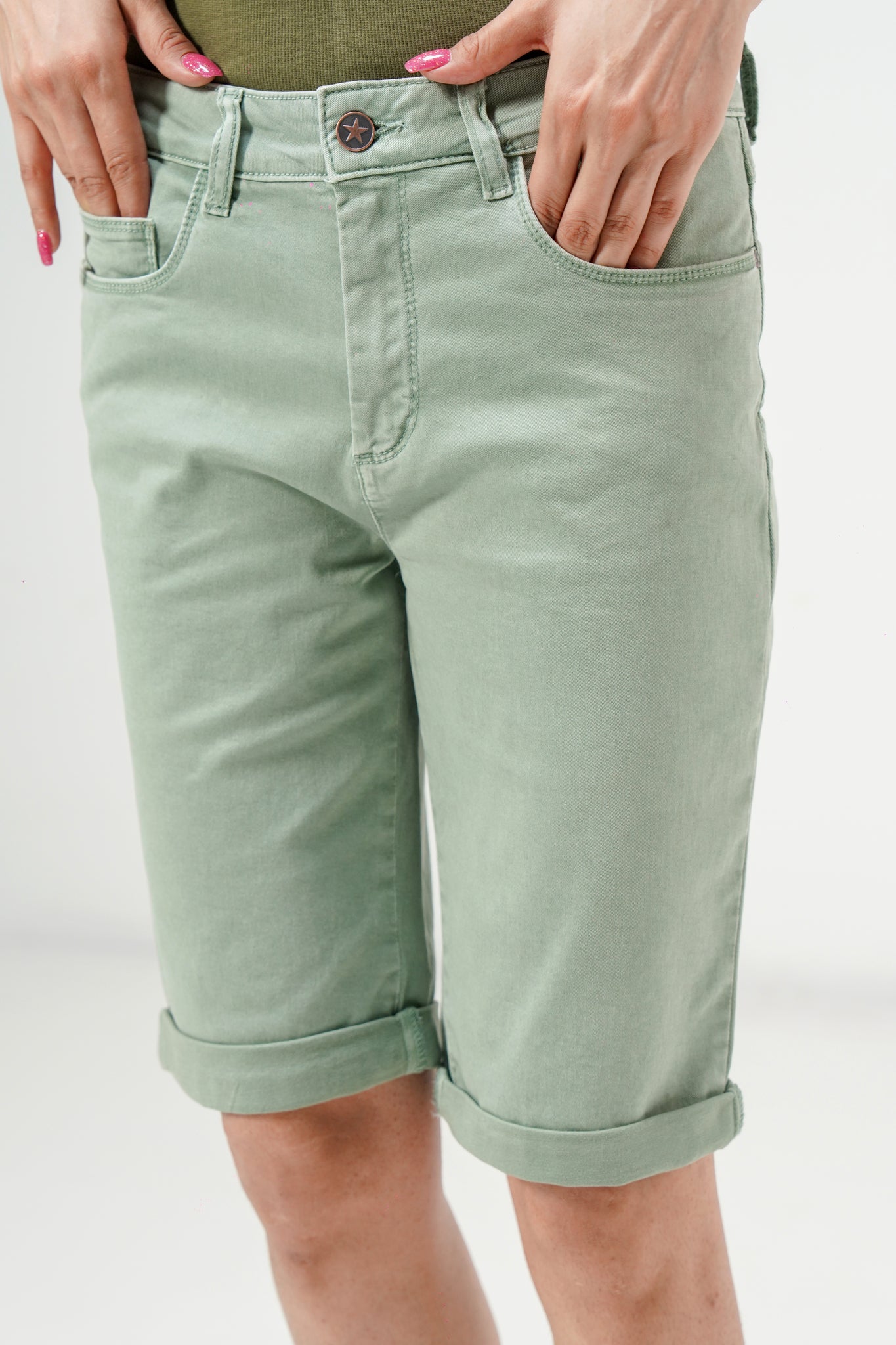 Green Leaf Bermuda Shorts