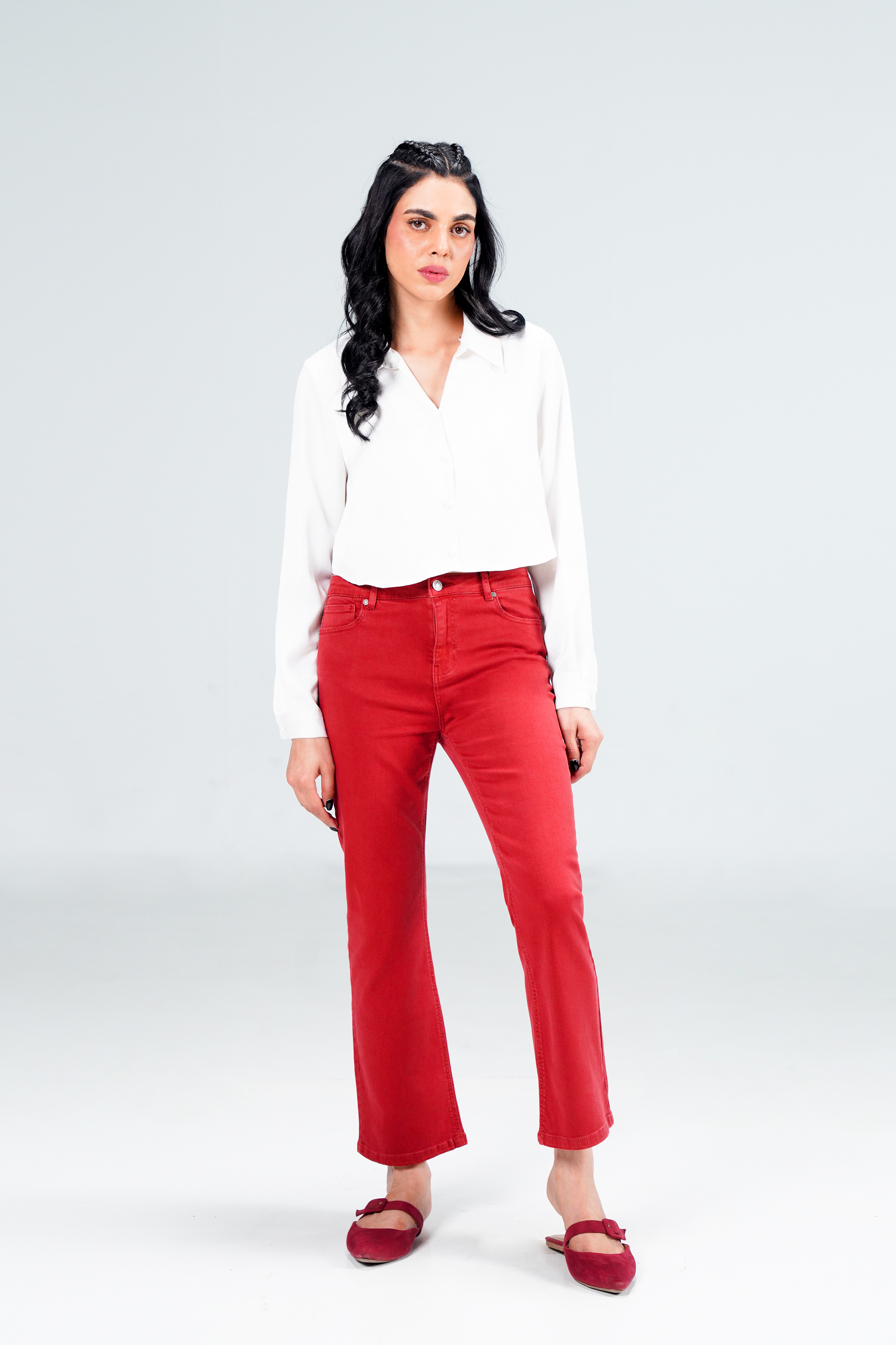 Maroon Bootcut Pant