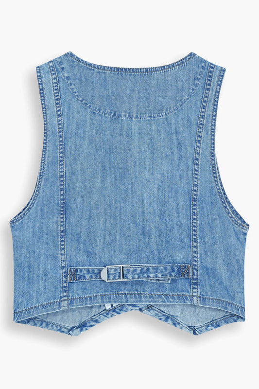 Lightweight Denim Limited Vest Light Blue