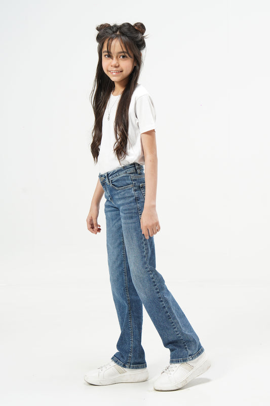 Stonewash Straight Jeans