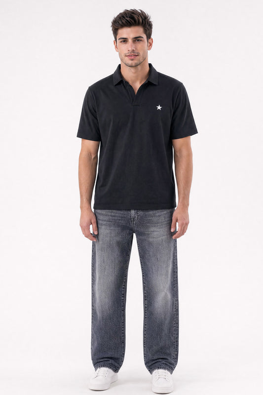 Loose Straight Fit Jeans Charcoal
