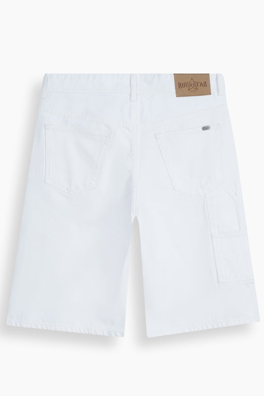 Baggy White Denim Carpenter Shorts