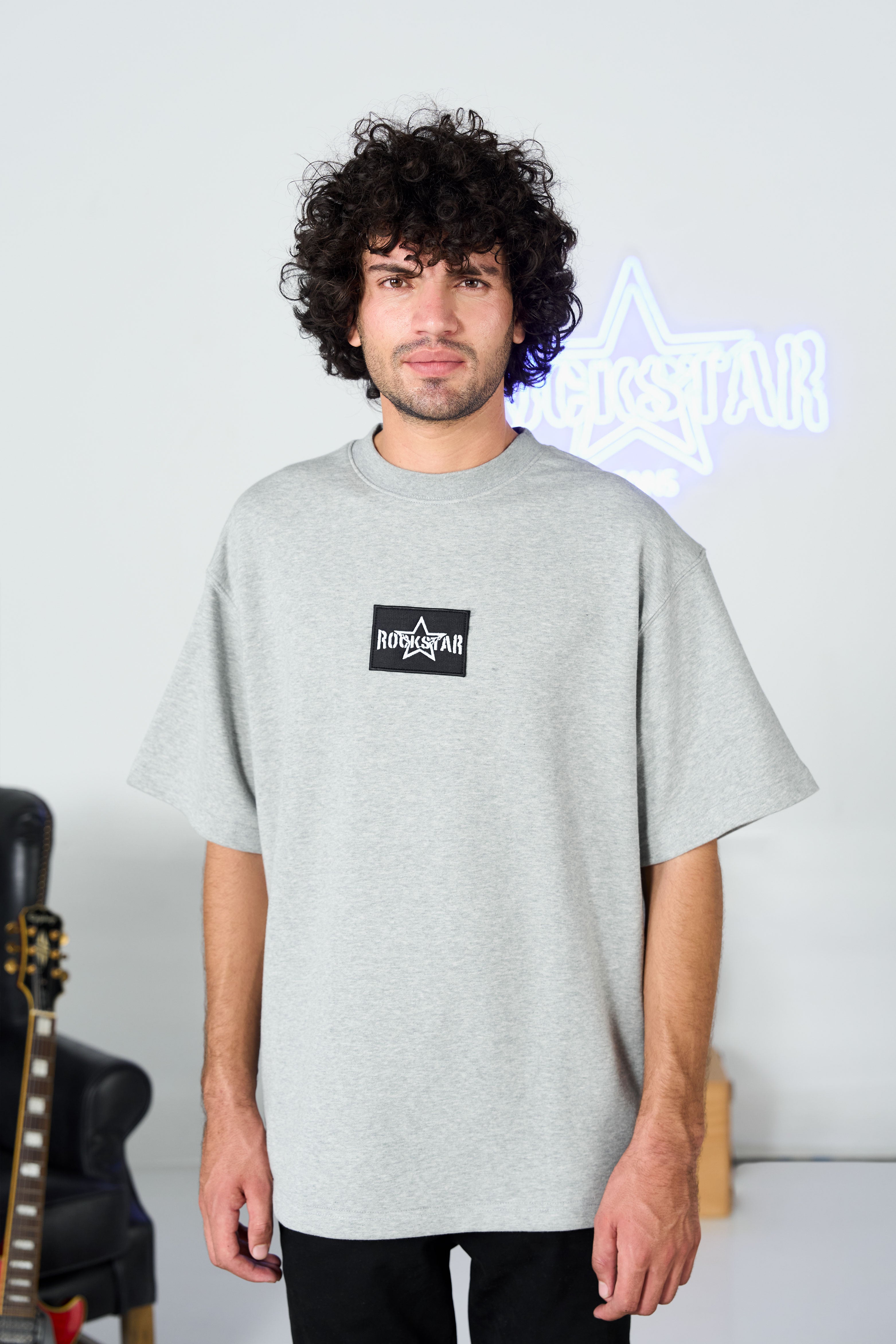 Drop Shoulder Grey Tee