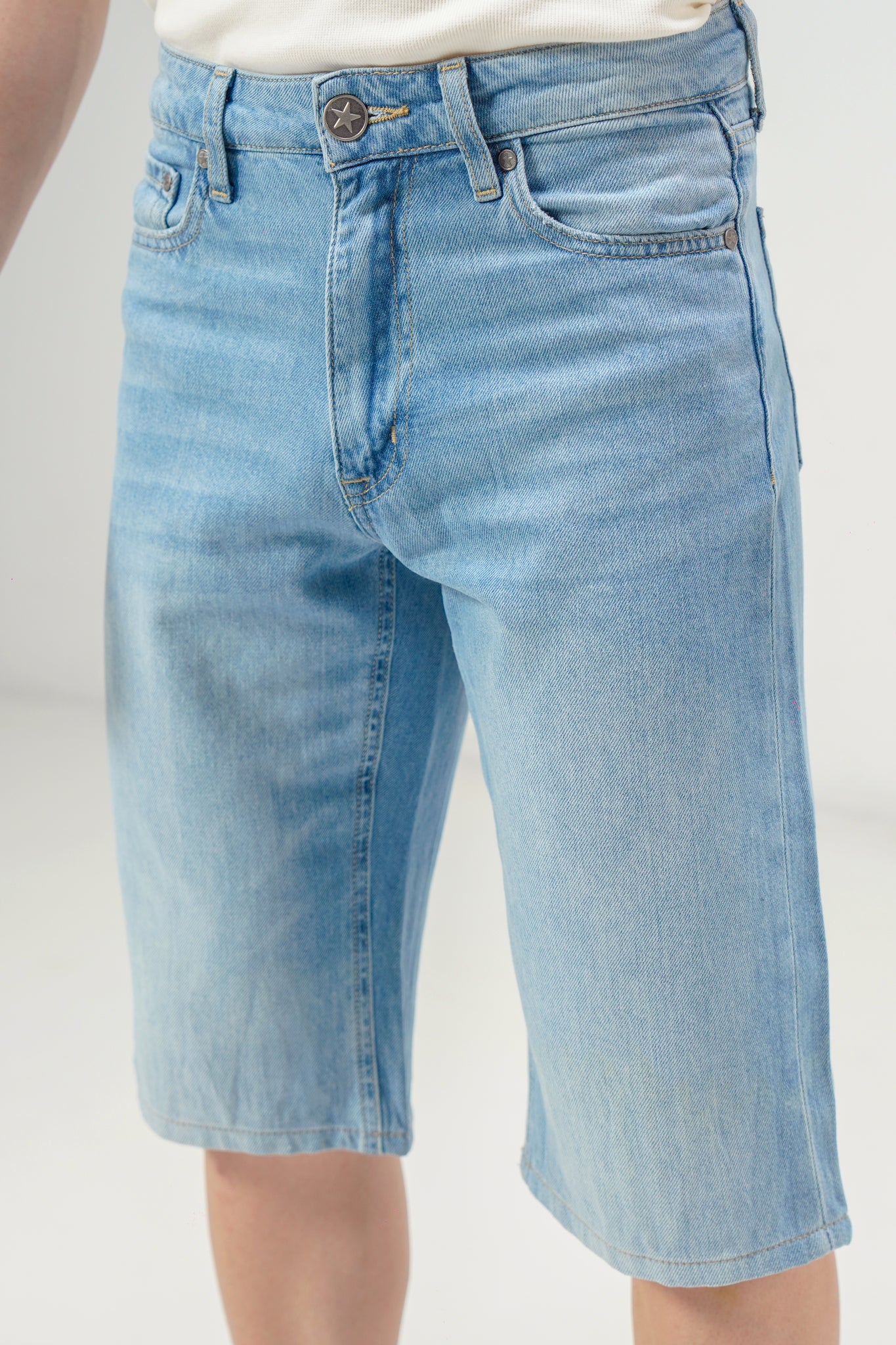 Light Blue Baggy Denim Shorts