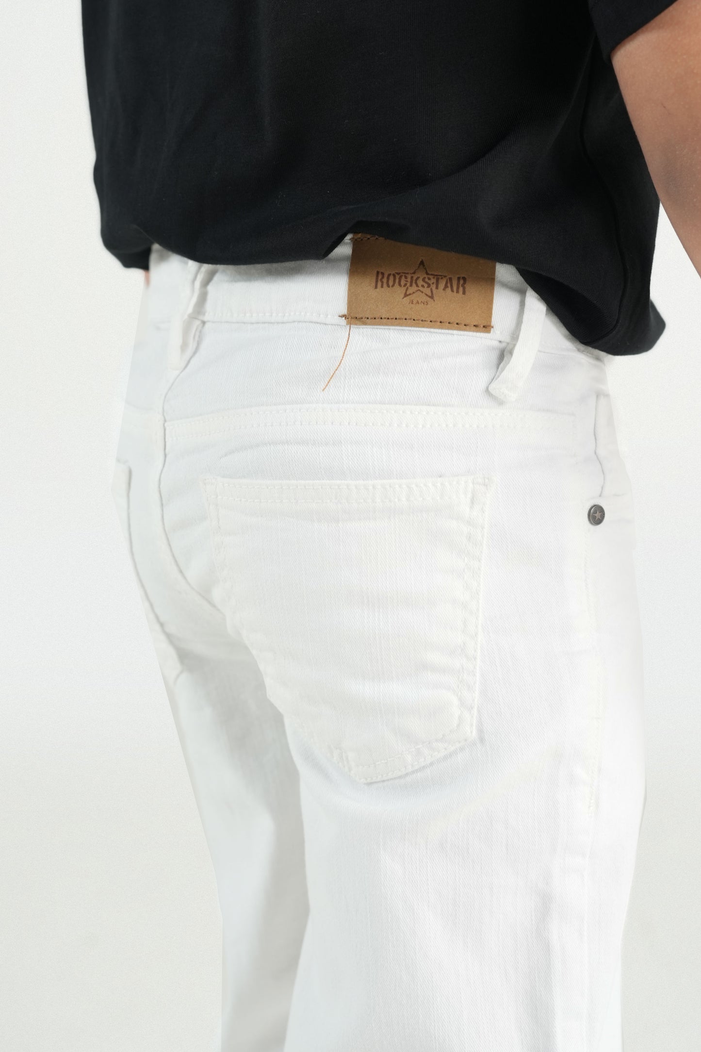 White Straight Fit Jeans