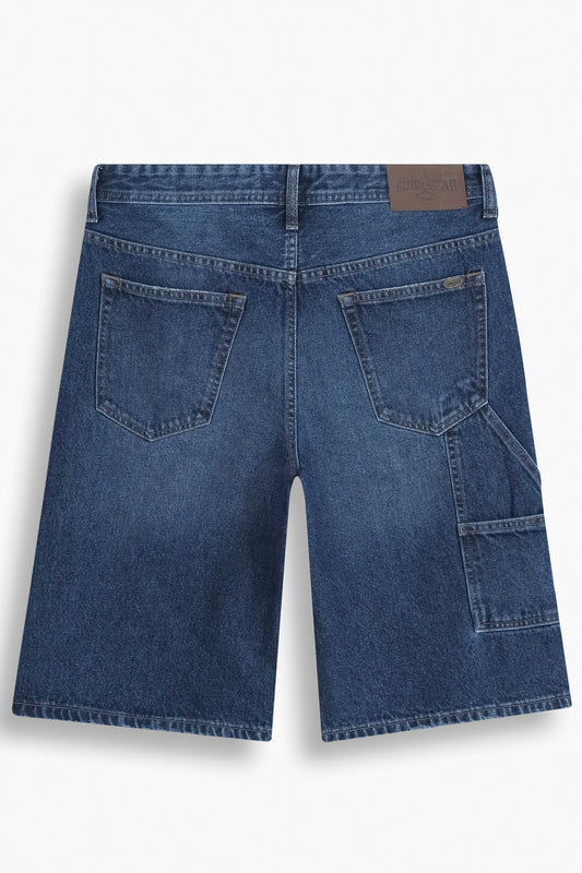 Baggy Denim Carpenter Shorts Dark Blue
