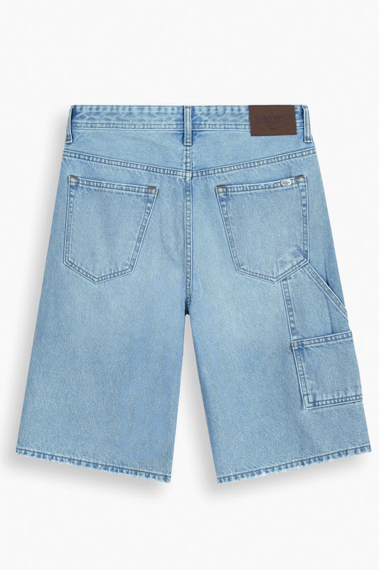 Baggy Denim Carpenter Shorts Light Blue