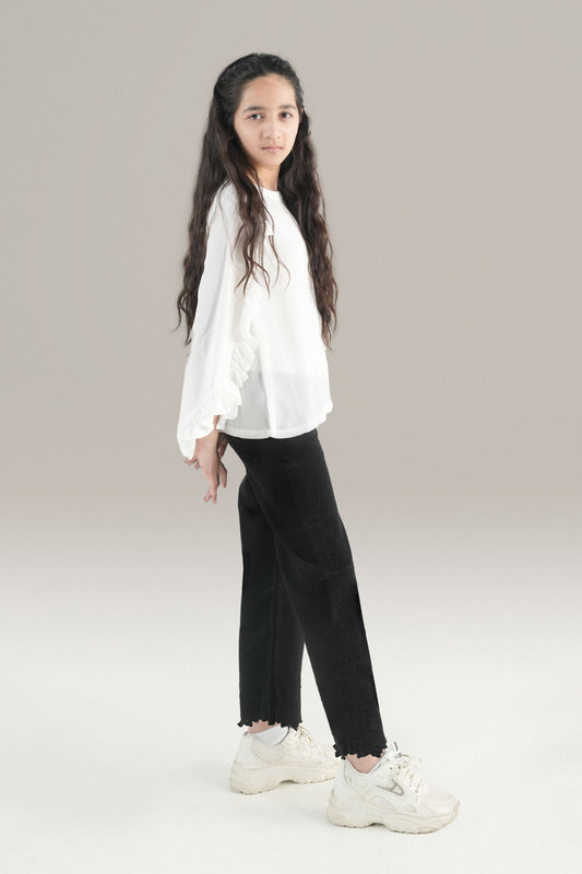 Black Lace Embroided Pant