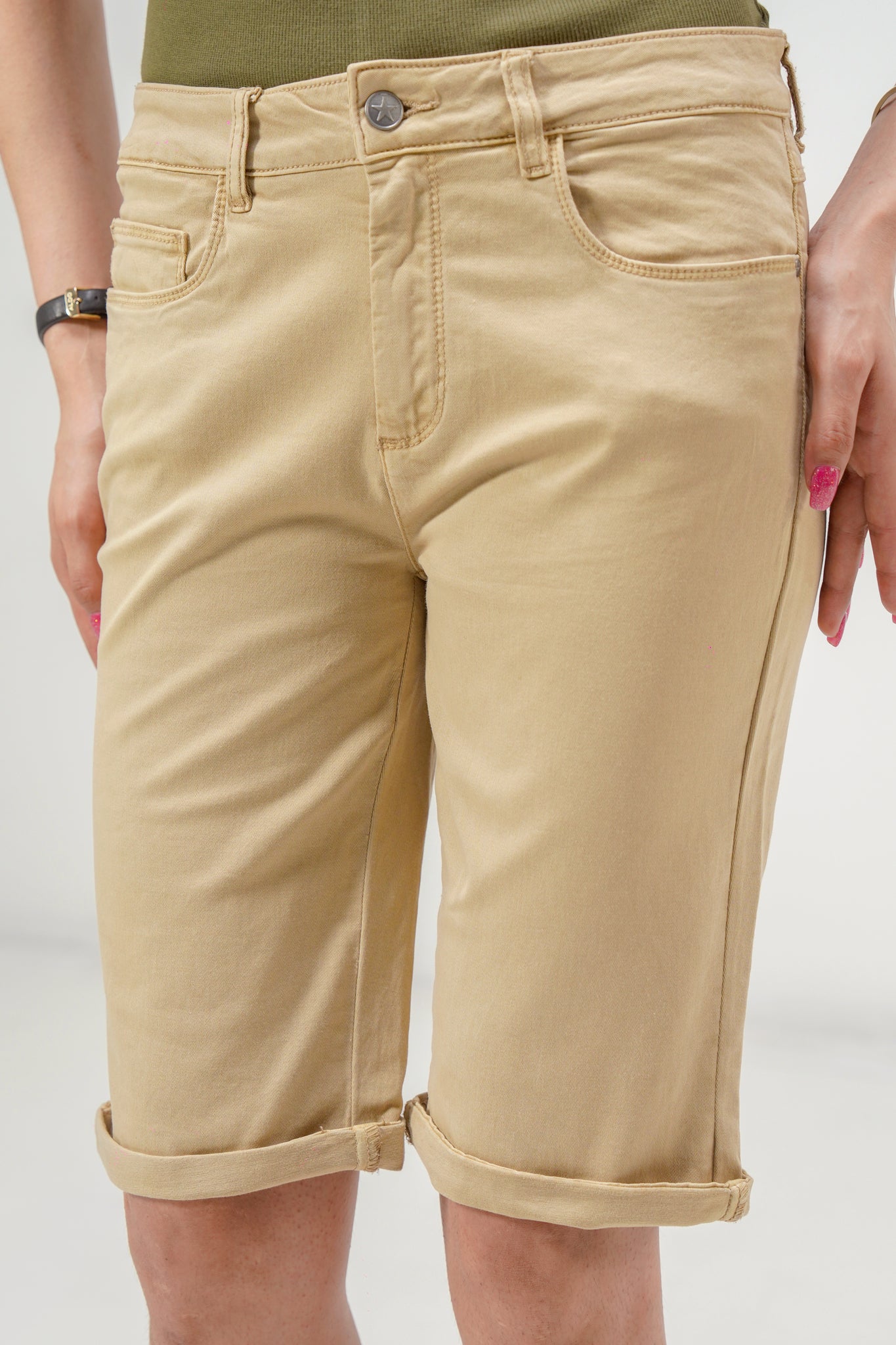 Beige Bermuda Shorts