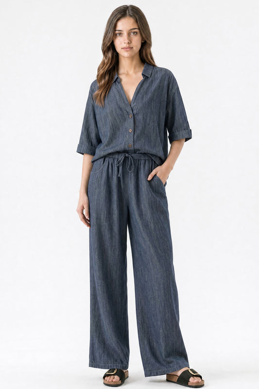 High Rise Wide Leg Trouser Jeans Grey