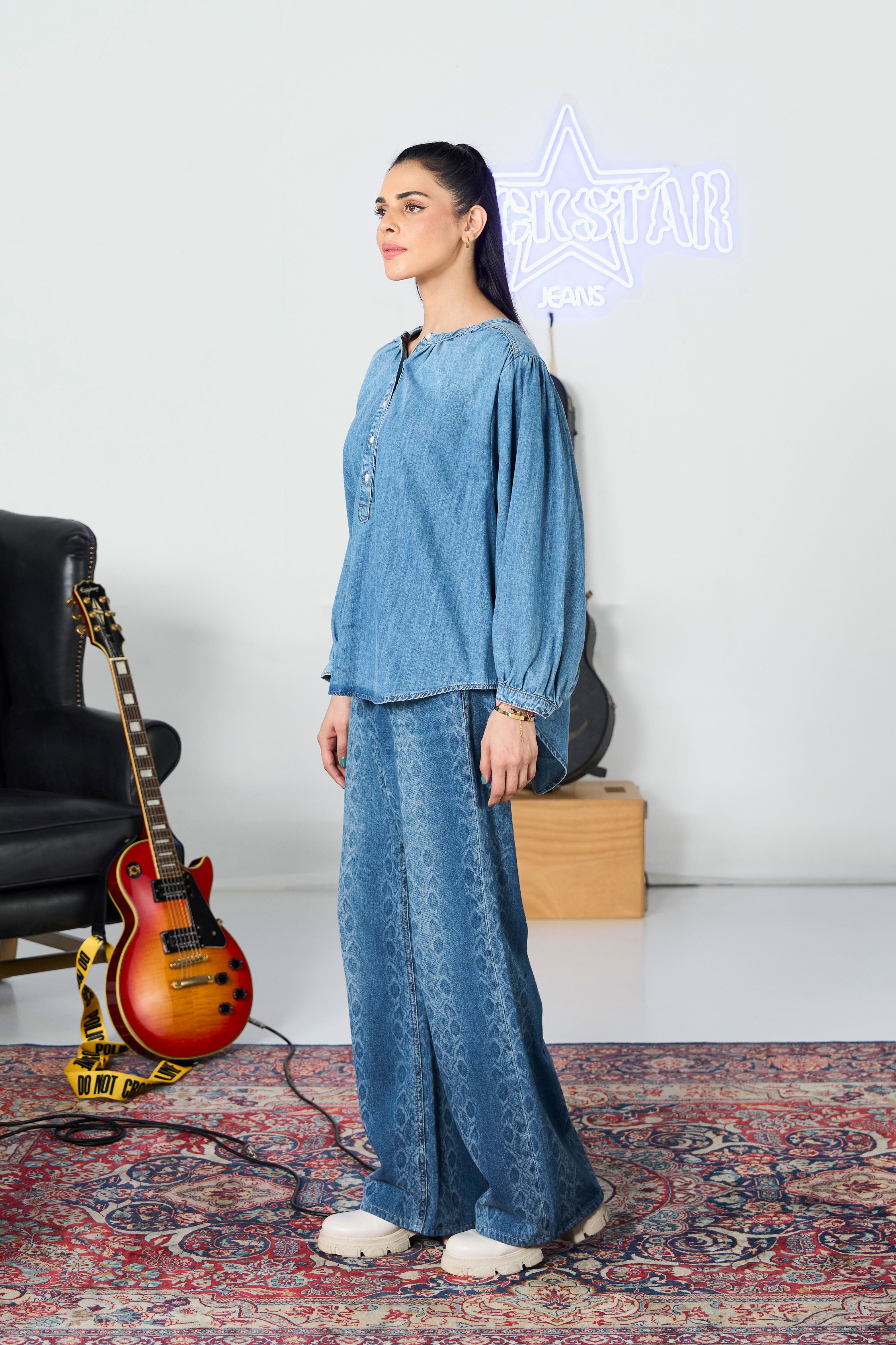 Denim Ballon Shirt