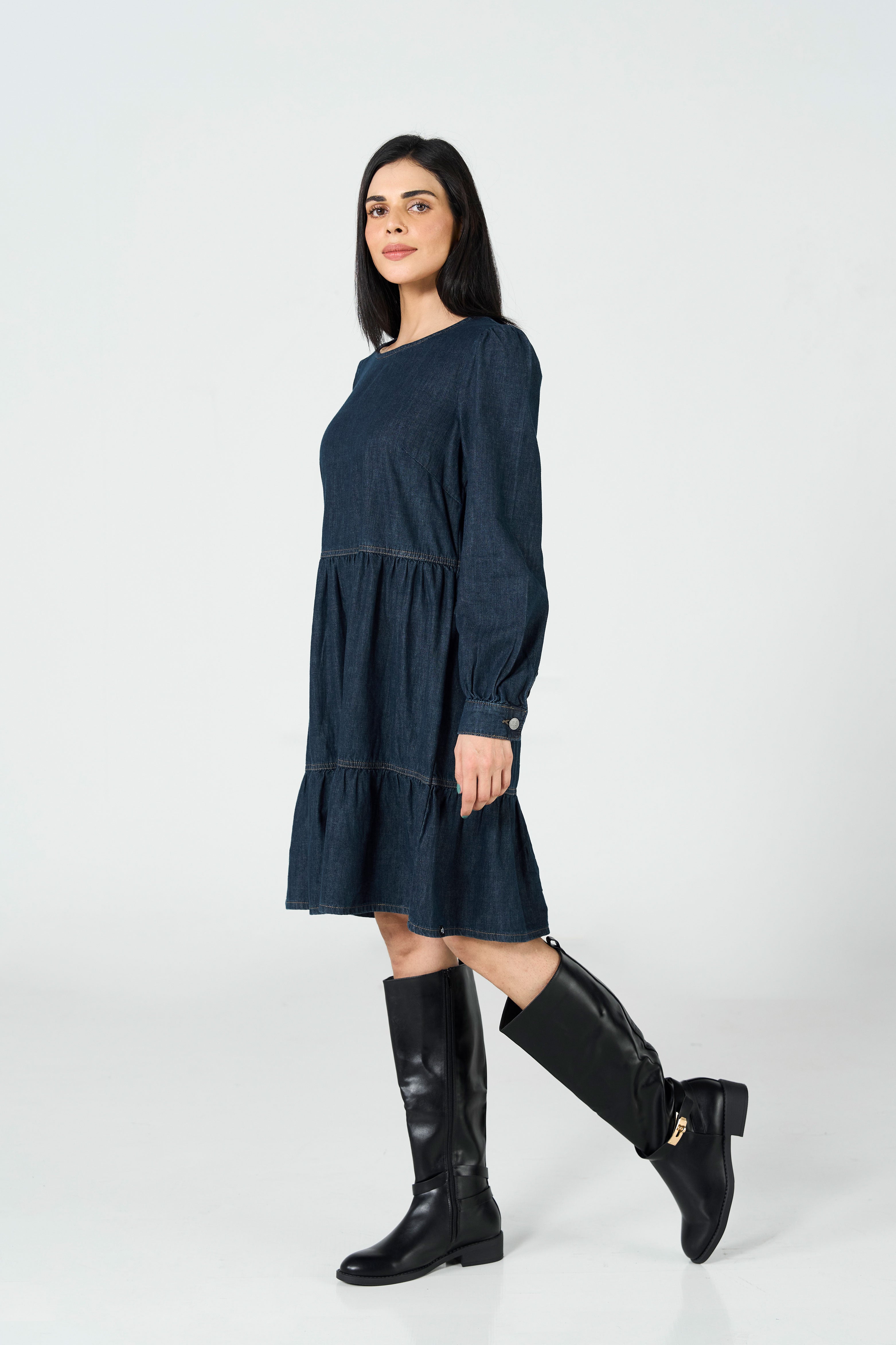 Limited Denim Dress Dark Wash