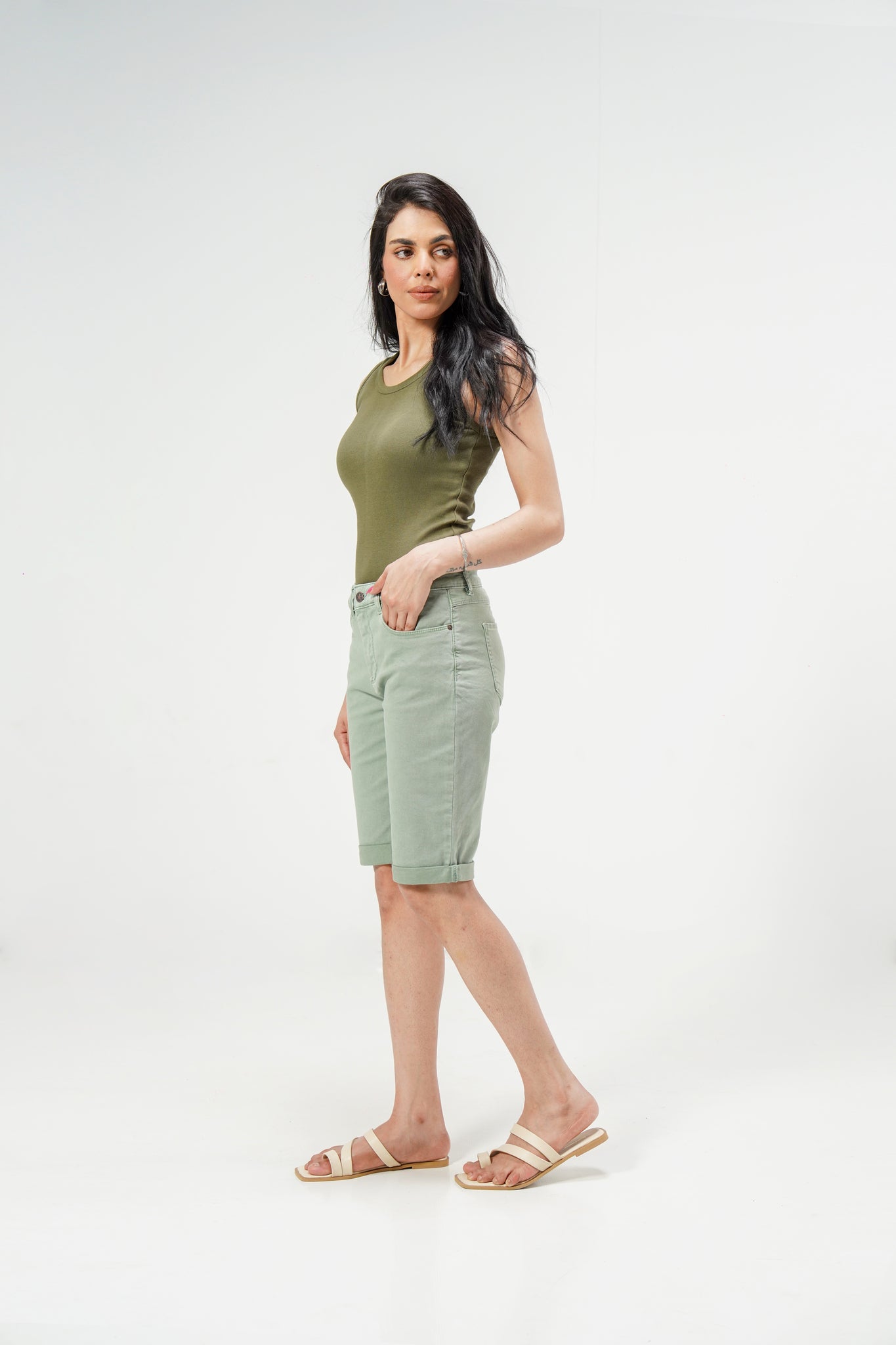 Green Leaf Bermuda Shorts