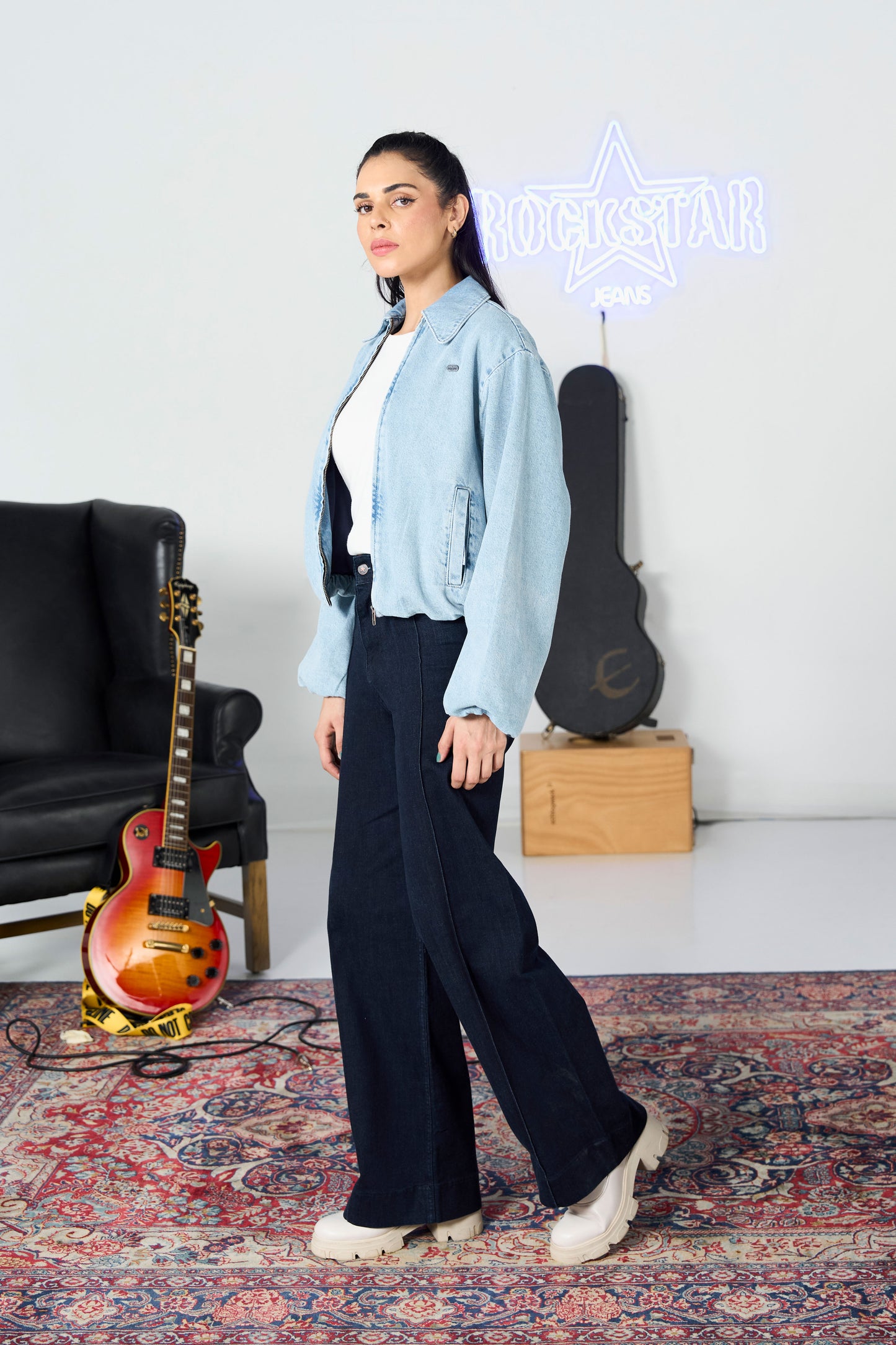 Light Blue Balloon Bomber Jacket