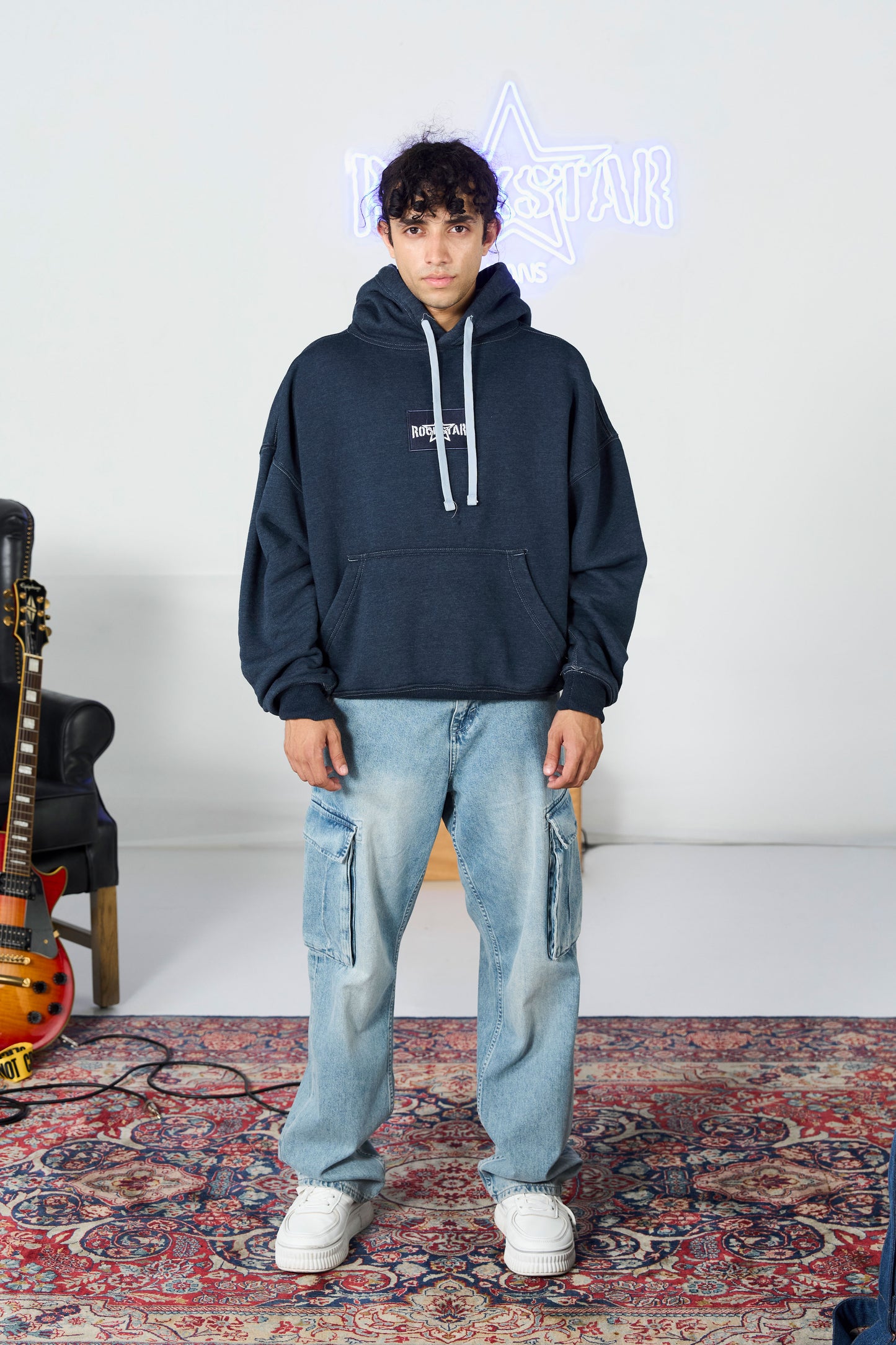 Oversized Blue Hoodie shop at Rockstar Jeans