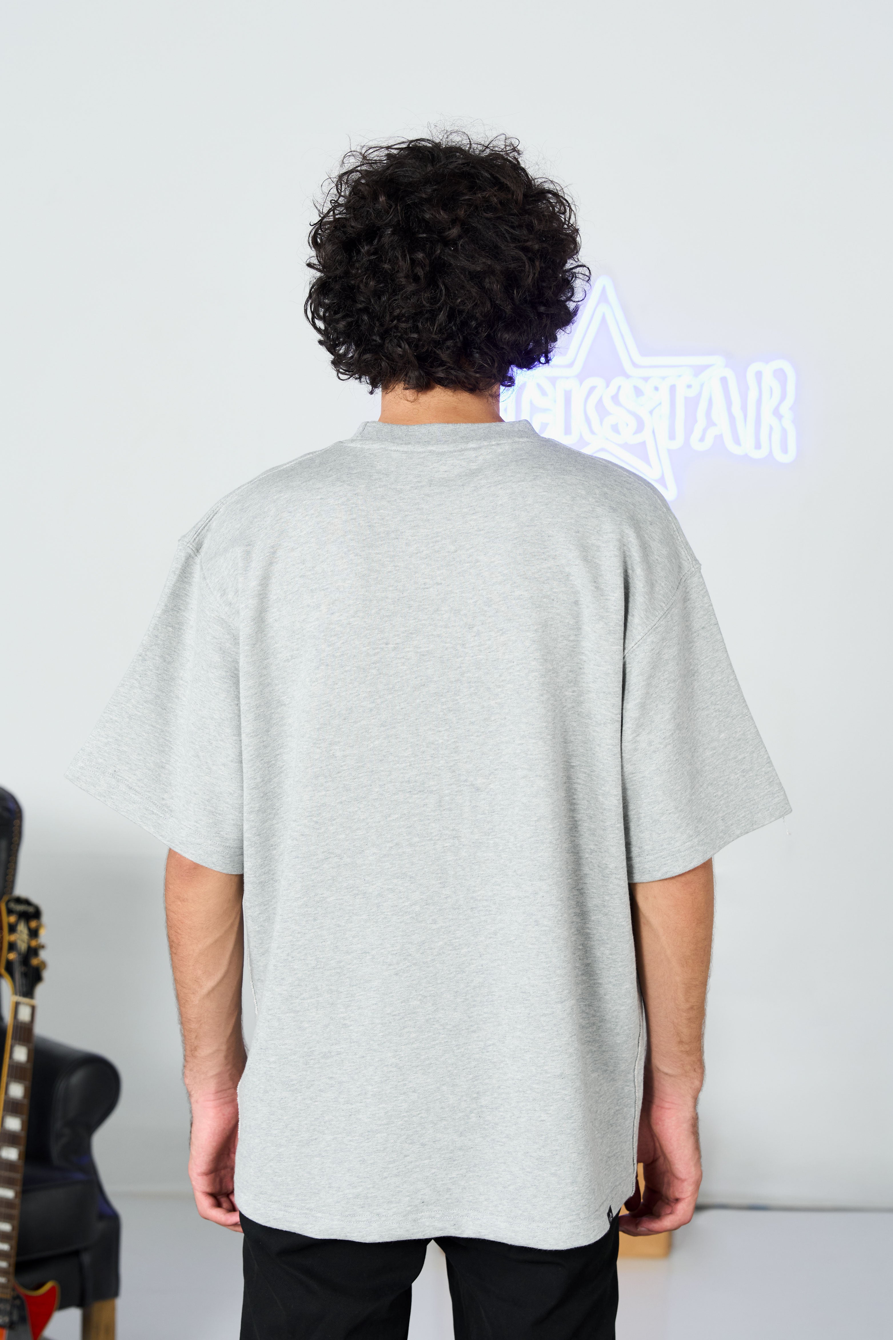 Drop Shoulder Grey Tee