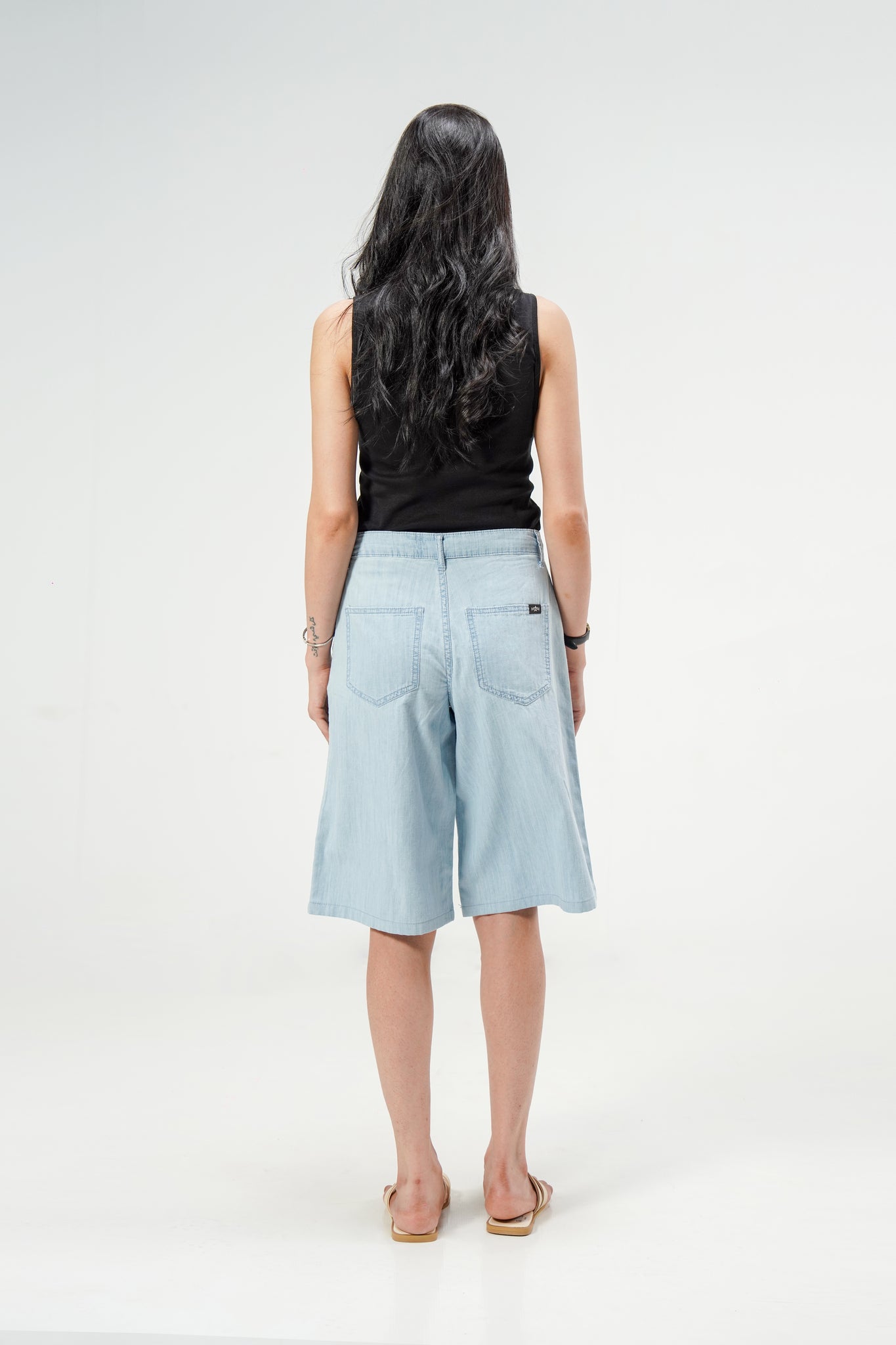 Light Blue Baggy Linen Shorts