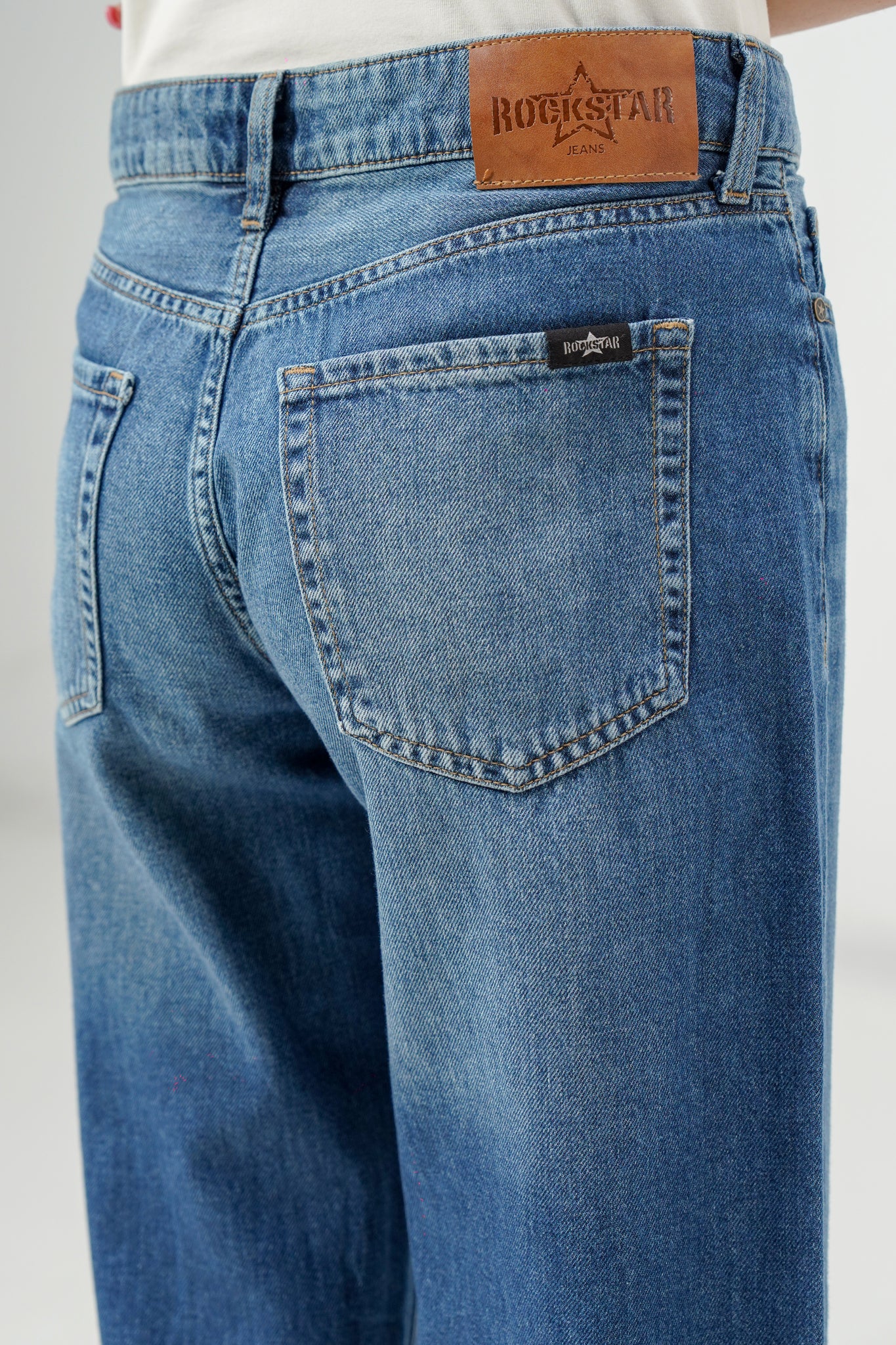 Mid Blue Baggy Denim Capri
