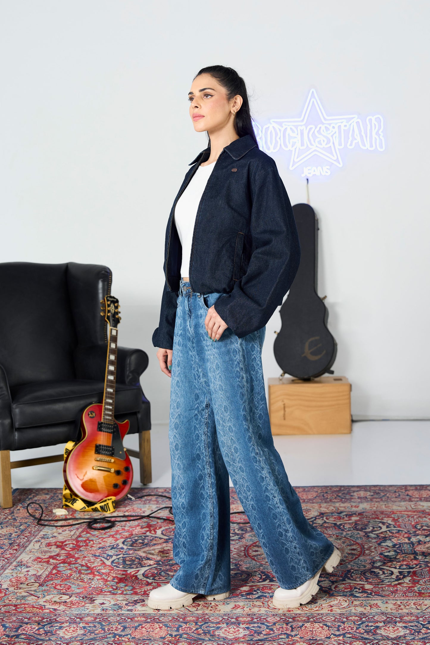 Dark Blue Balloon Bomber Jacket shop at Rockstar Jeans