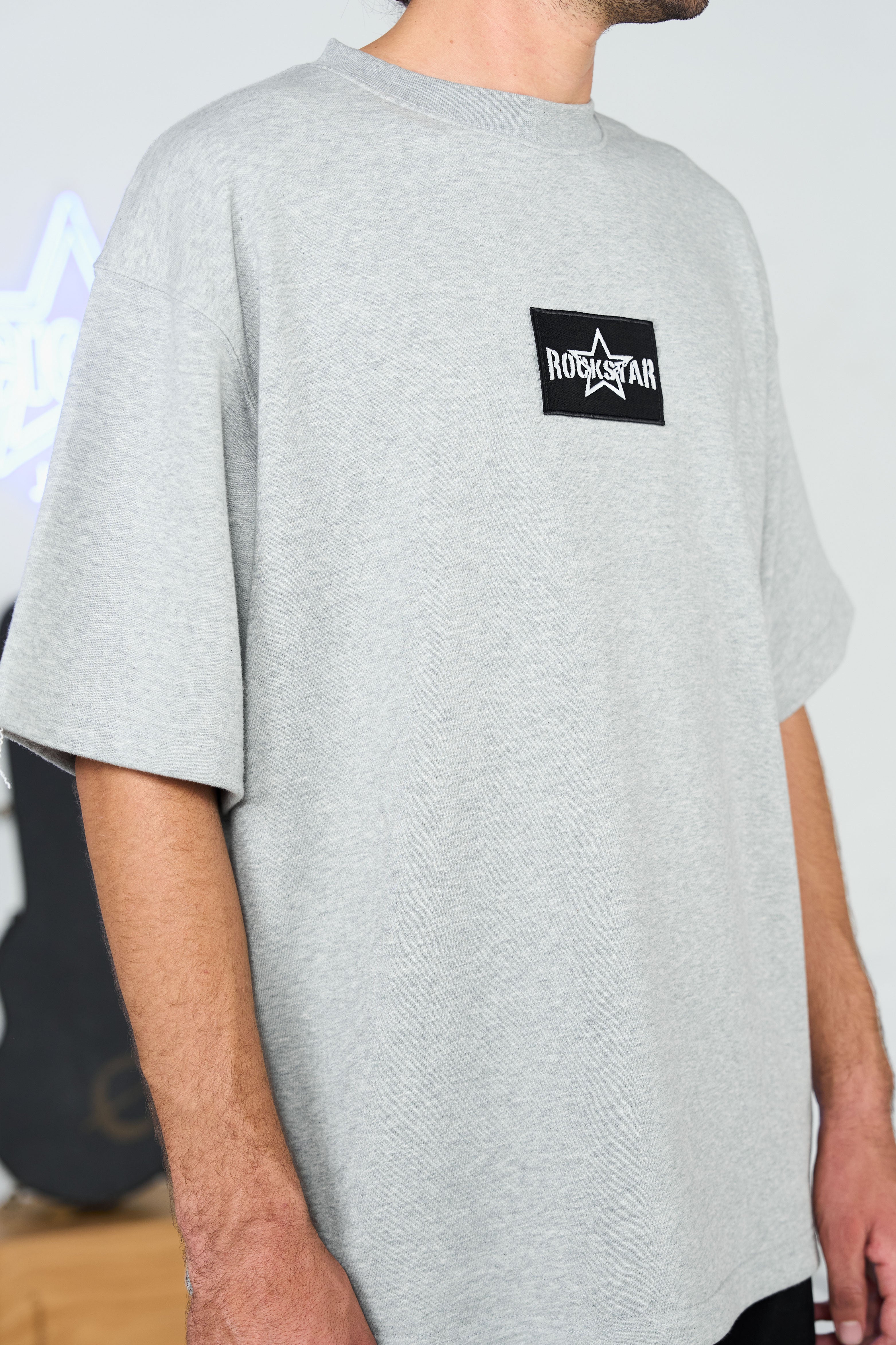 Drop Shoulder Grey Tee