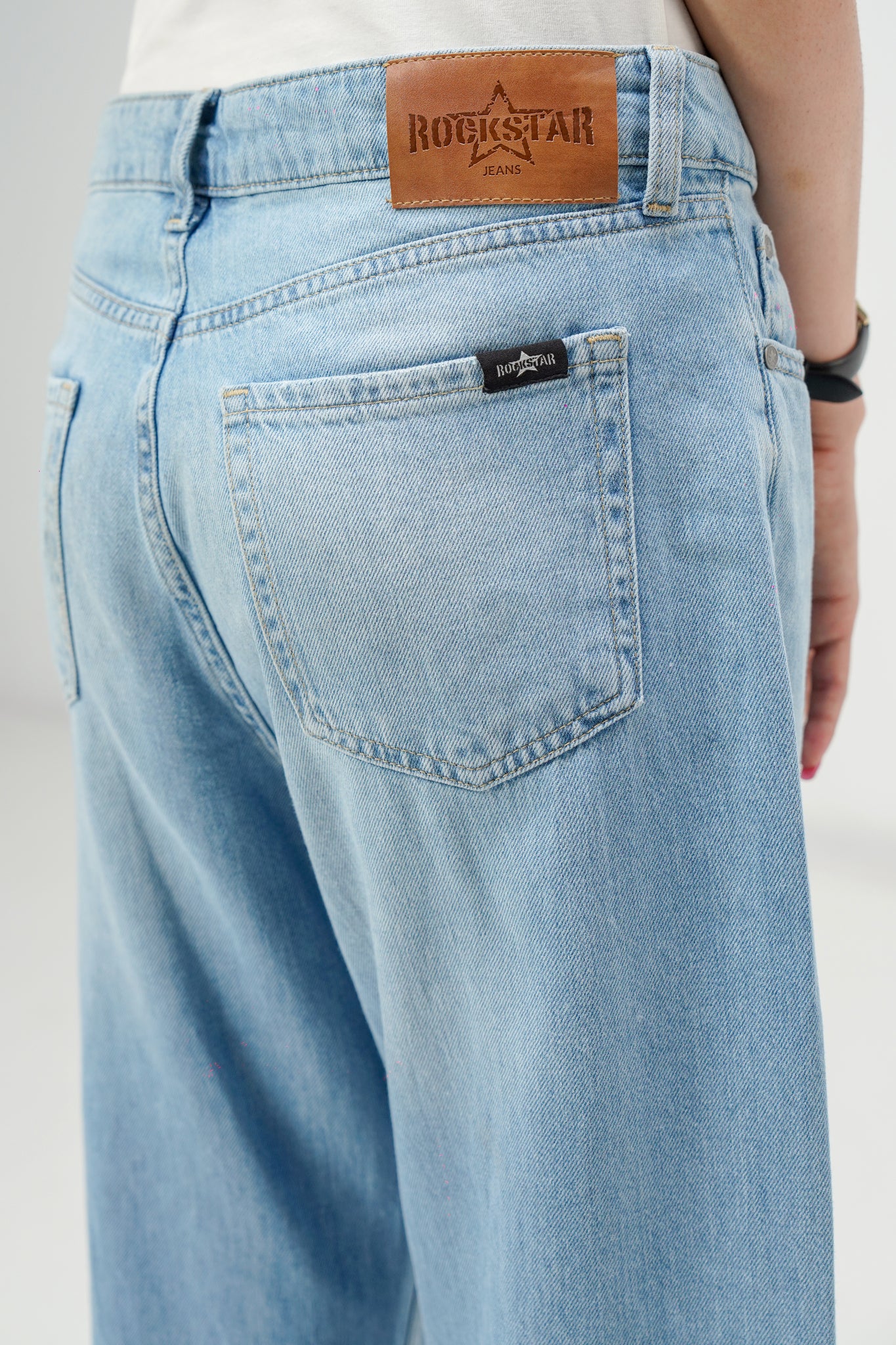 Light Blue Baggy Denim Capri