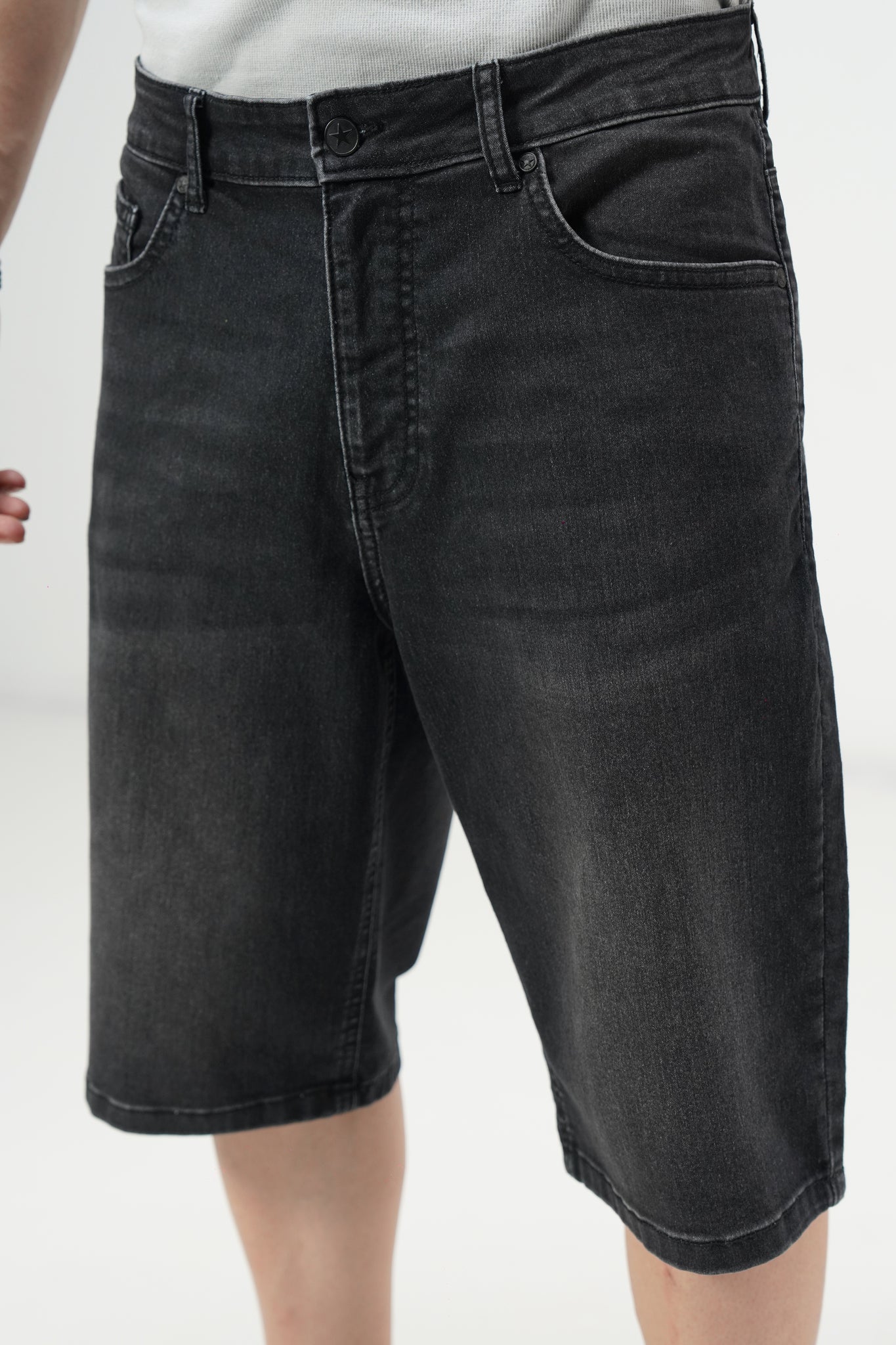 Black Denim Jorts