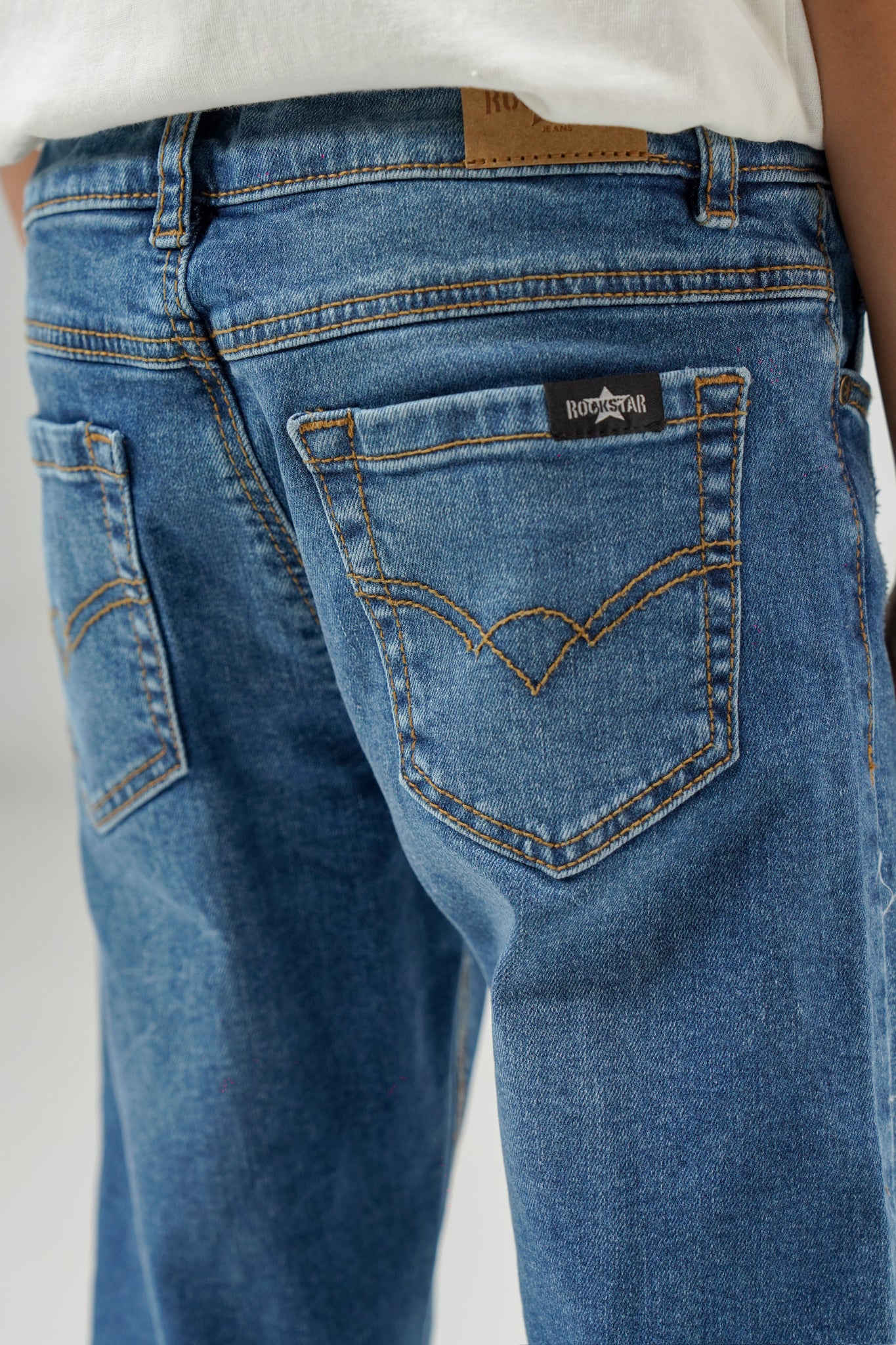 Rugged Indigo Straight Jeans shop at rockstar jeans