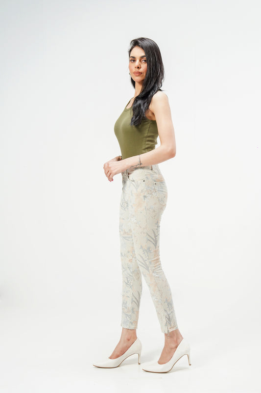 Floral Print Slim Pant