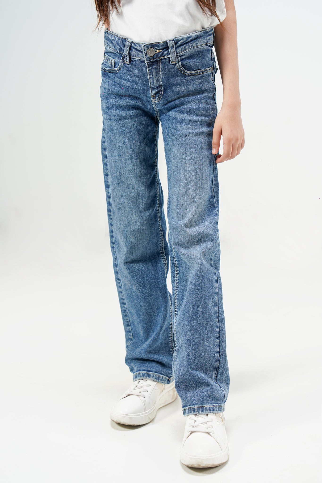 Stonewash Straight Jeans