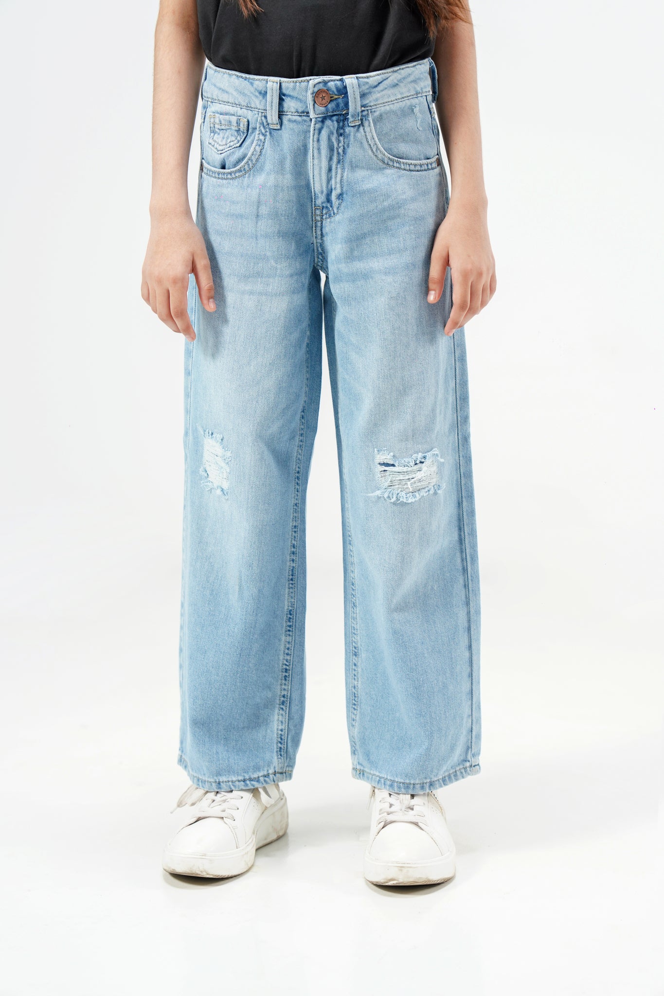 Wide Leg Ripped Jeans