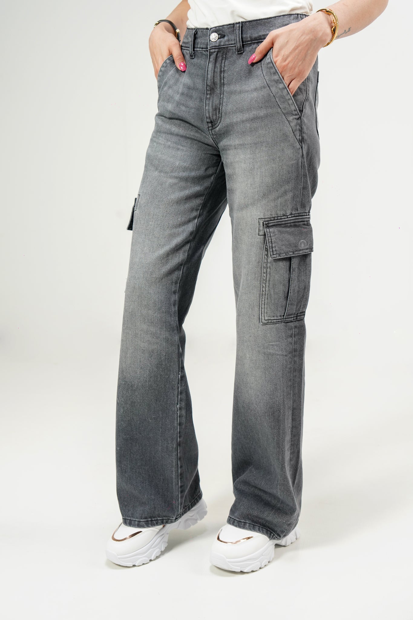 High Rise Wide Leg Cargo