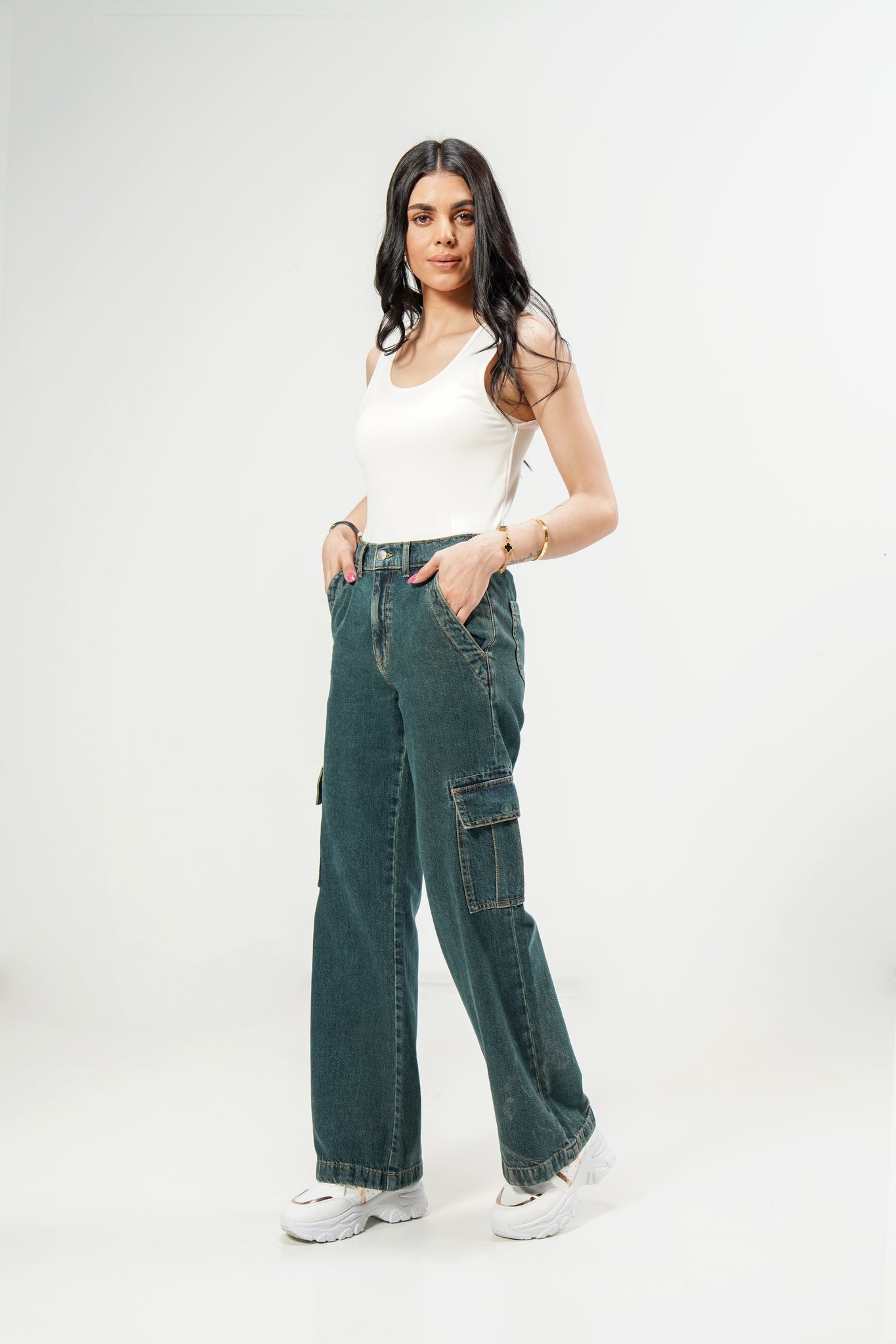 High Rise Wide Leg Cargo Vintage