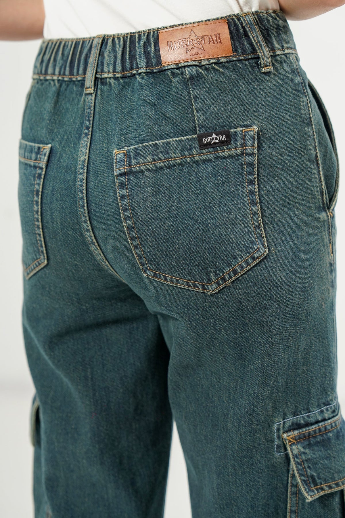 High Rise Wide Leg Cargo Vintage shop at Rockstar Jeans