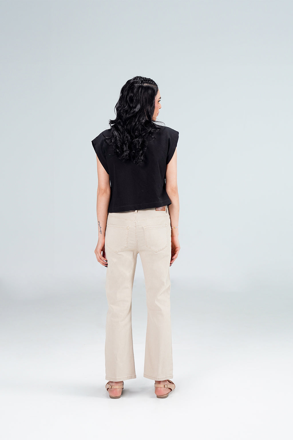 Beige Bootcut Pant