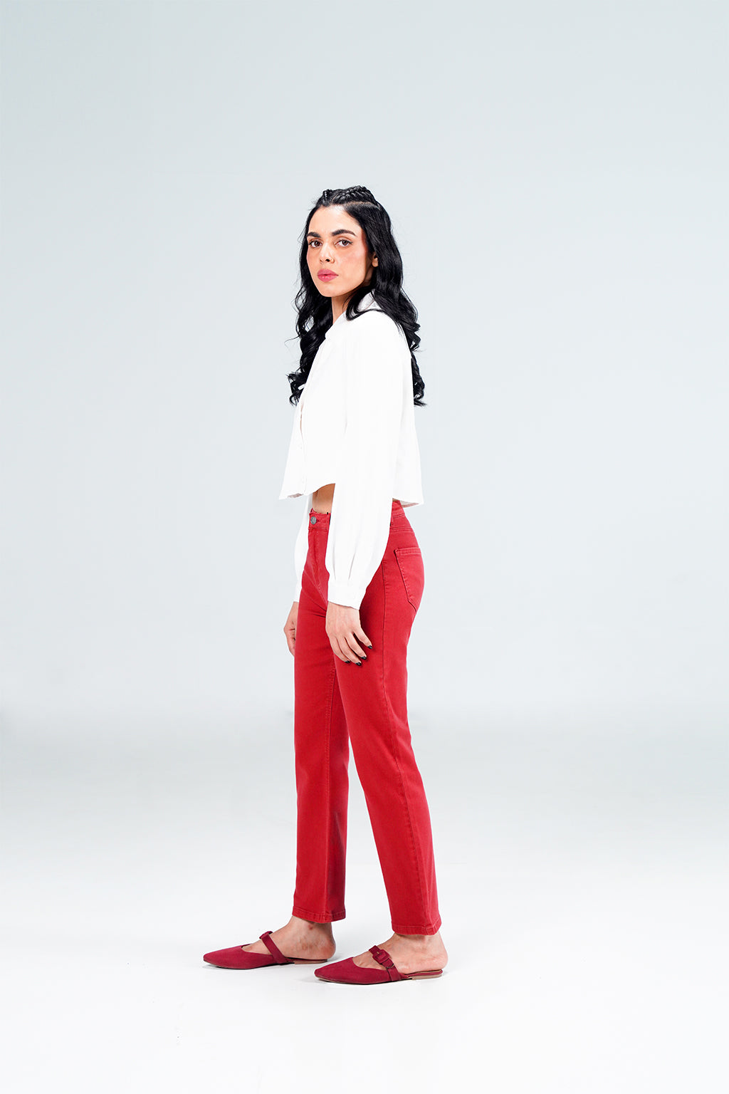Maroon Bootcut Pant