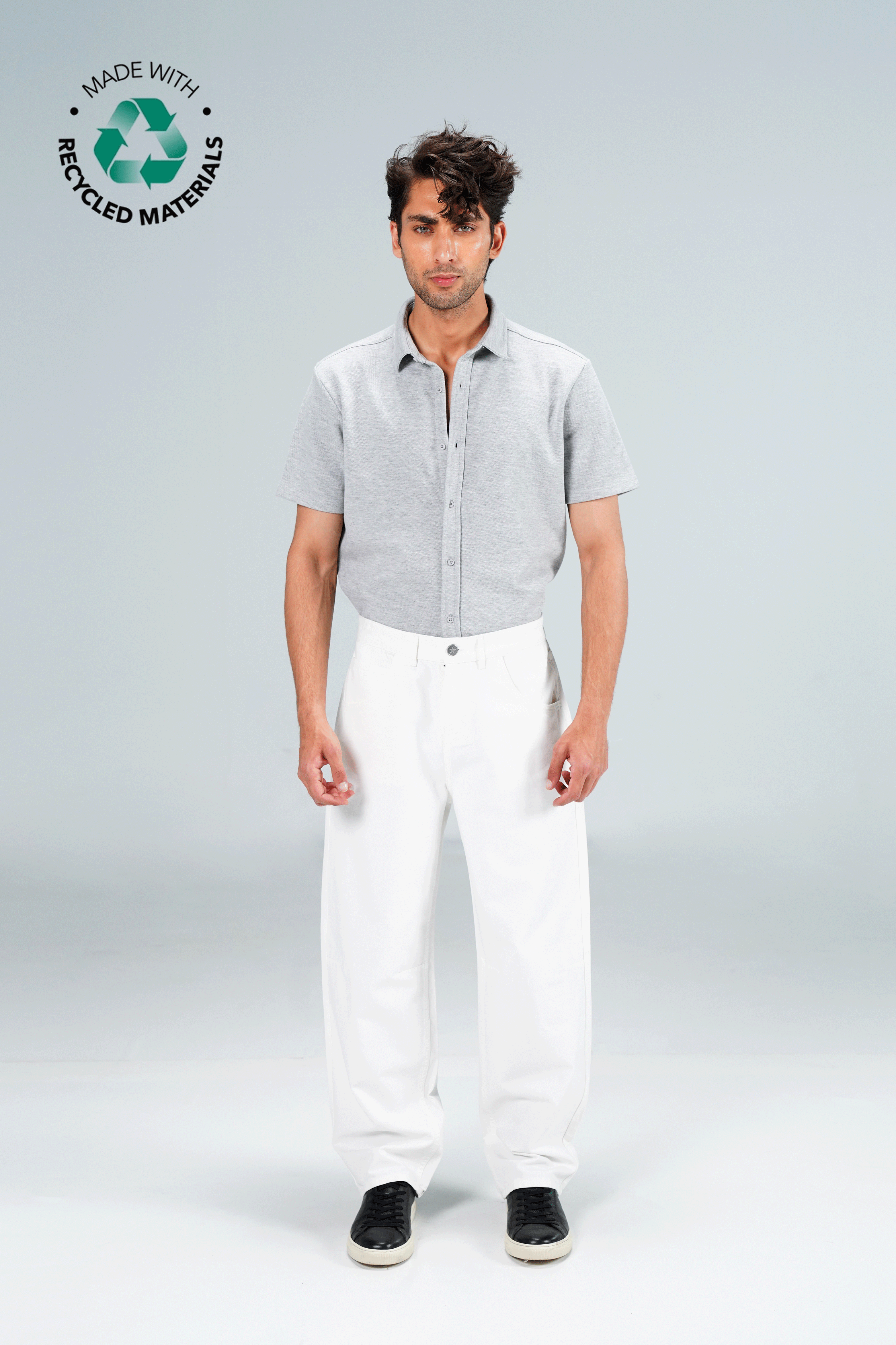 Bamboo Baloon Fit White Pants