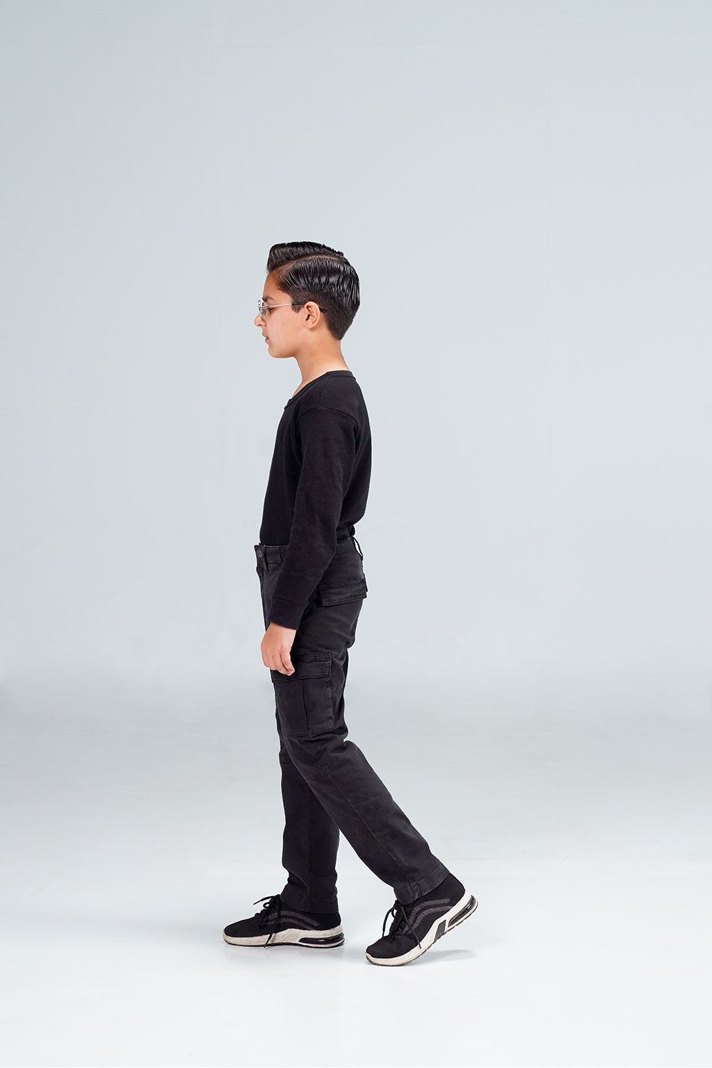 Straight Fit Cargos Black