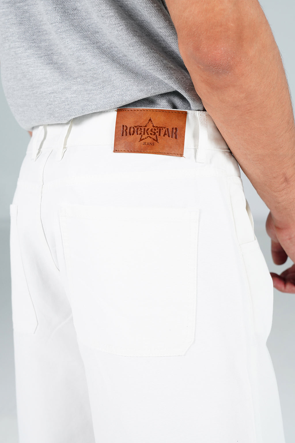 Bamboo Baloon Fit White Pants shop at Rockstar Jeans